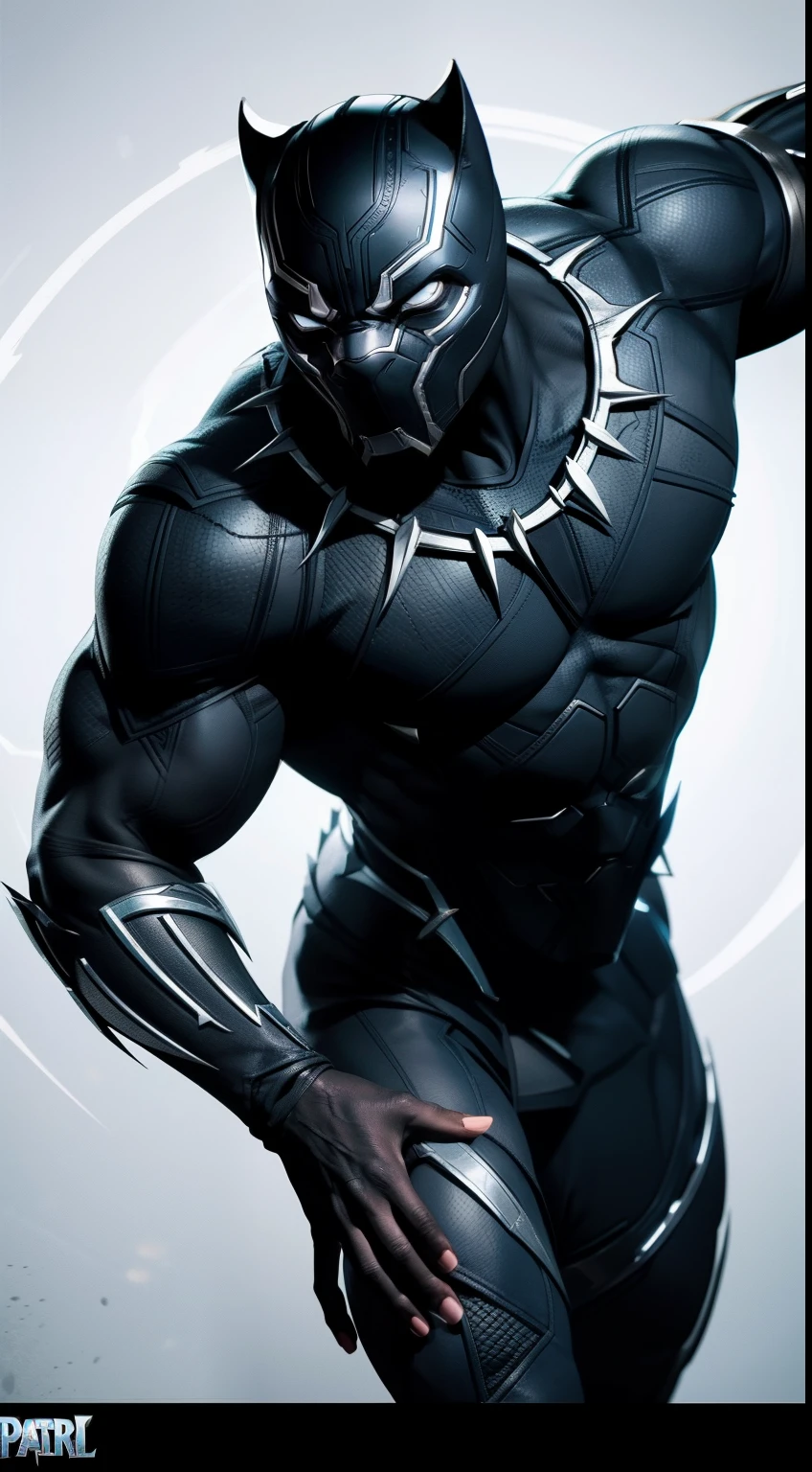 Black Panther (zombie) от Marvel Comics, fantasy setting, Dynamic poses, whitebackground, Character concept, character art, Character portrait, tmasterpiece, beste-Qualit, best resolution, 8K