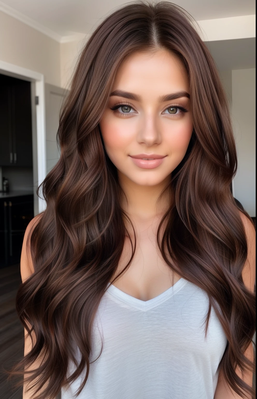 Beauty with long brown hair