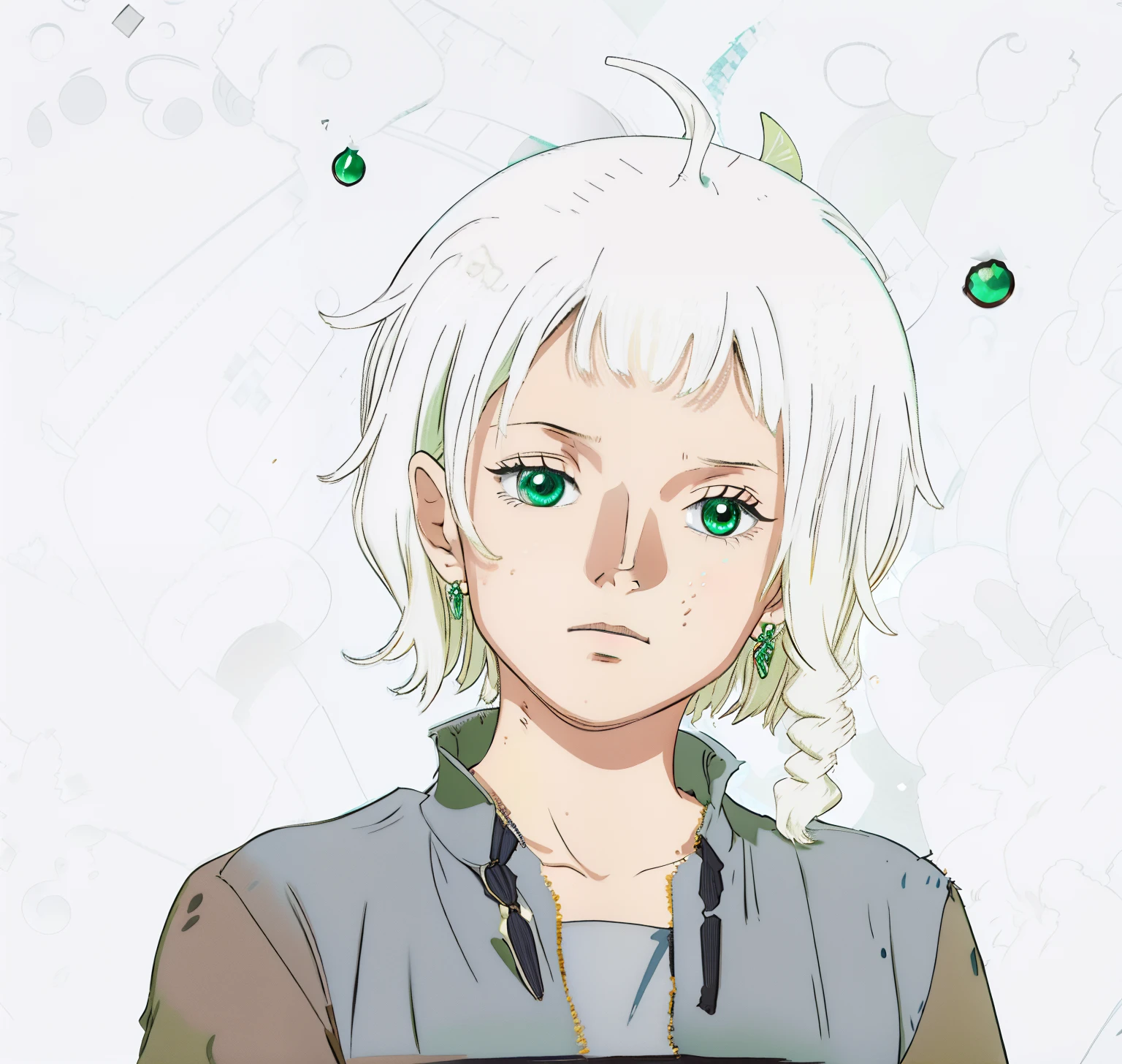 -year-old boy,There i Adamapple,Dark green eyes,The forehead bangs are smooth and flat