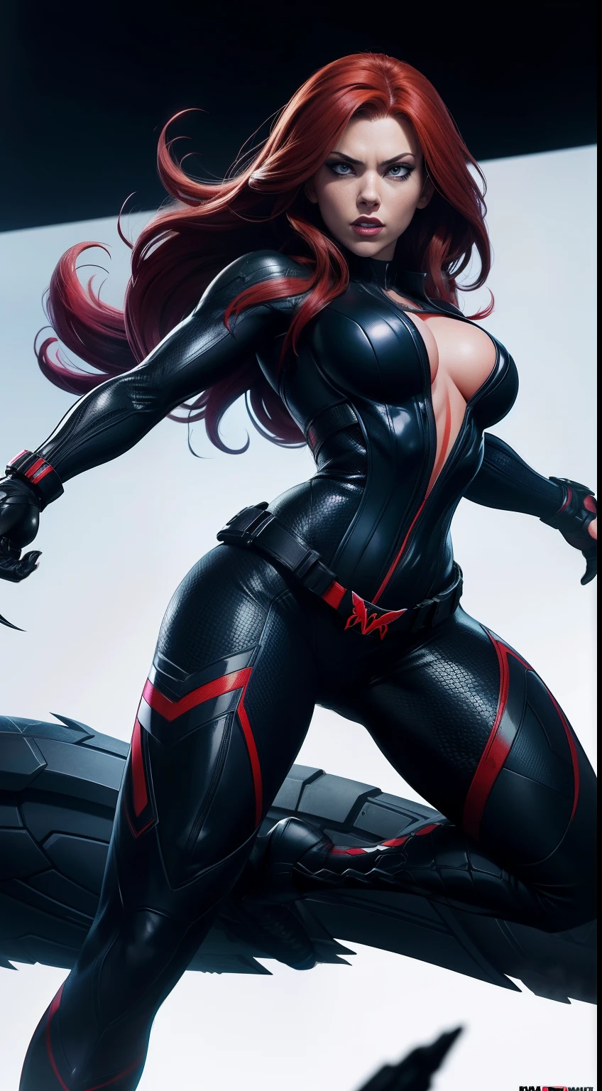 Black Widow (venom) от Marvel Comics, fantasy setting, Dynamic poses, whitebackground, Character concept, character art, Character portrait, tmasterpiece, beste-Qualit, best resolution, 8K