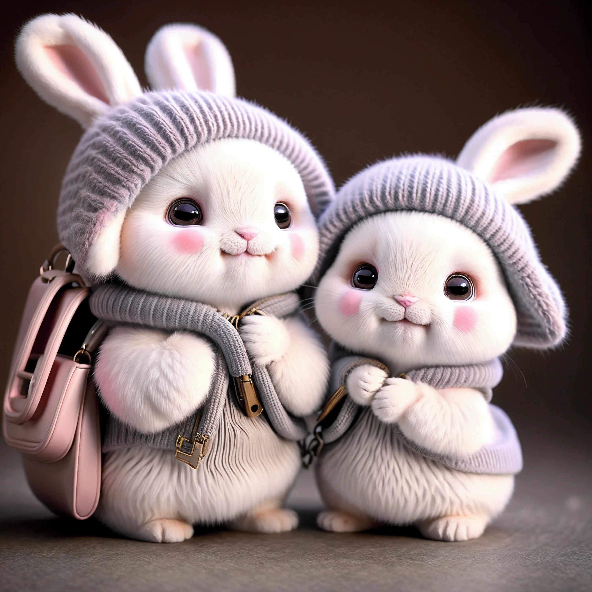 This little animal head is a cute little pink rabbit。It has large round eyes,Bright stars twinkle in the eyes。Its eyebrows are crooked,Looks very innocent and cute。The little bunny's mouth is drawn into a sweet arc smile,It also has a soft beard。Its ears are long,Soft and fluffy。The fur of the little rabbit is a soft pink,Meticulously drawn fine furry textures。It also wears a garland,A small pink flower is tied to the garland。