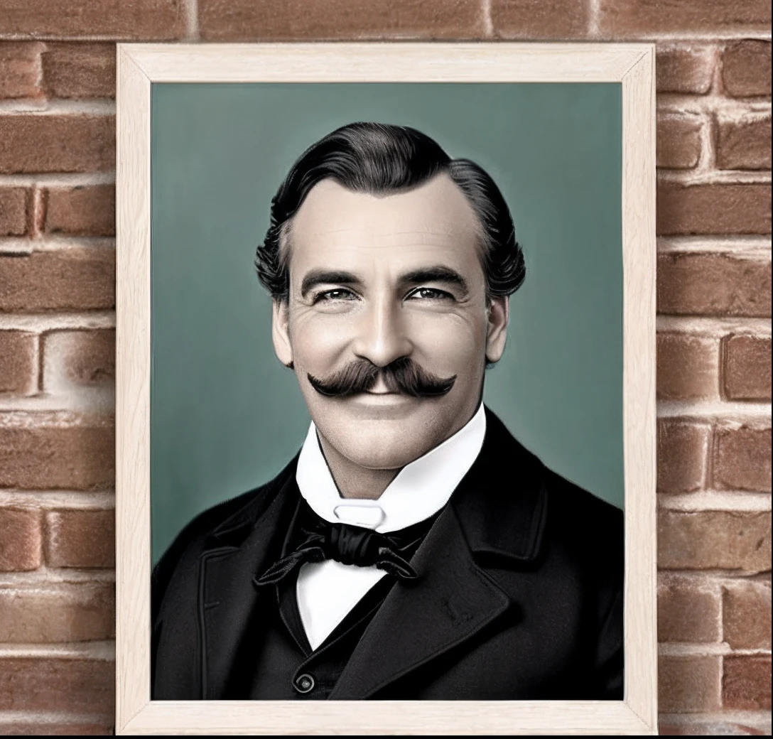 Victorian era man, Alto, cabelos grisalhos, bigode, levemente musculoso, olhos escuros, tem covinhas e um sorriso sedutor hehehehe