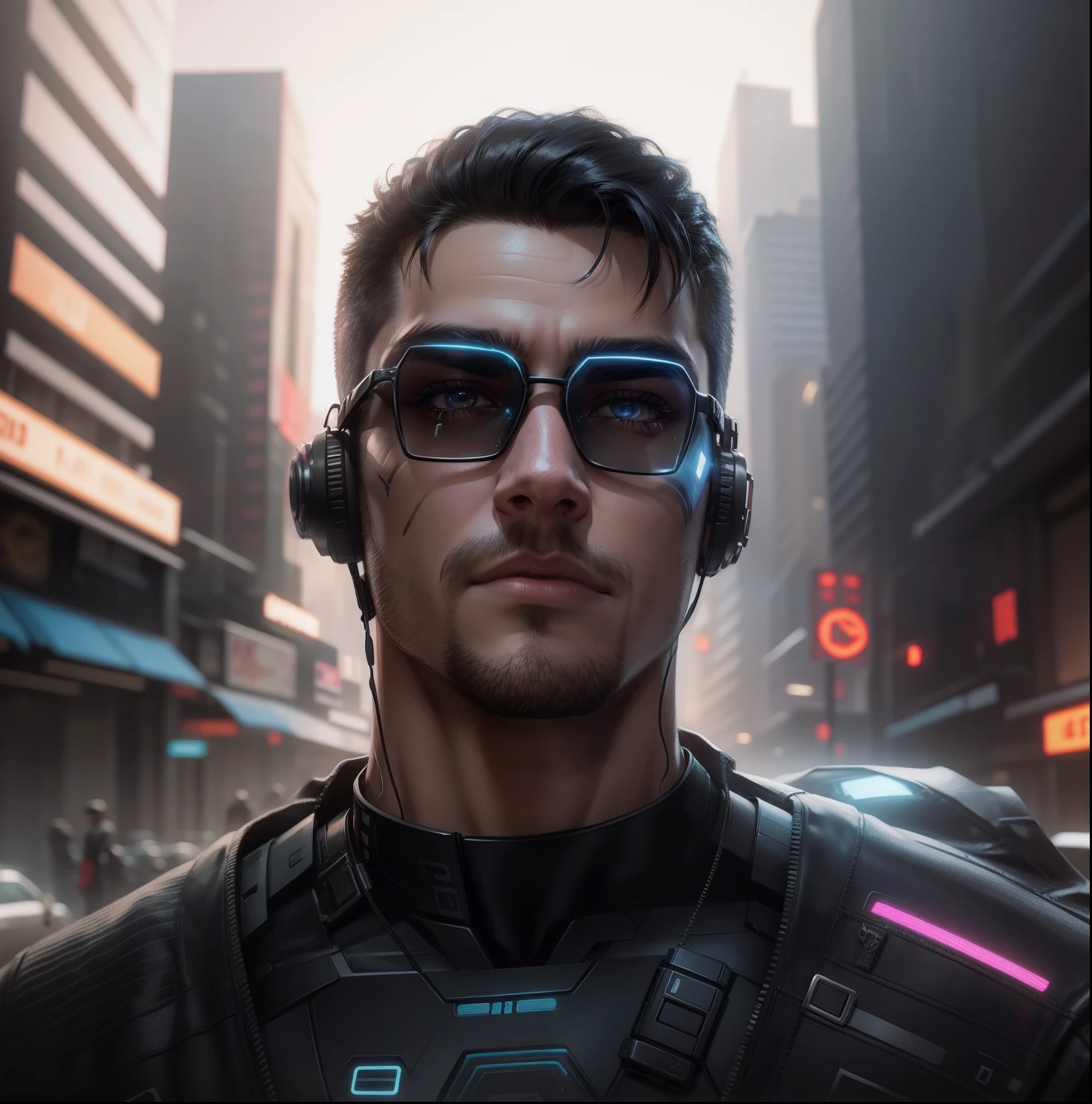 Change Background Cyberpunk Handsome Boy Face Realistic 8k Ultra Realistic