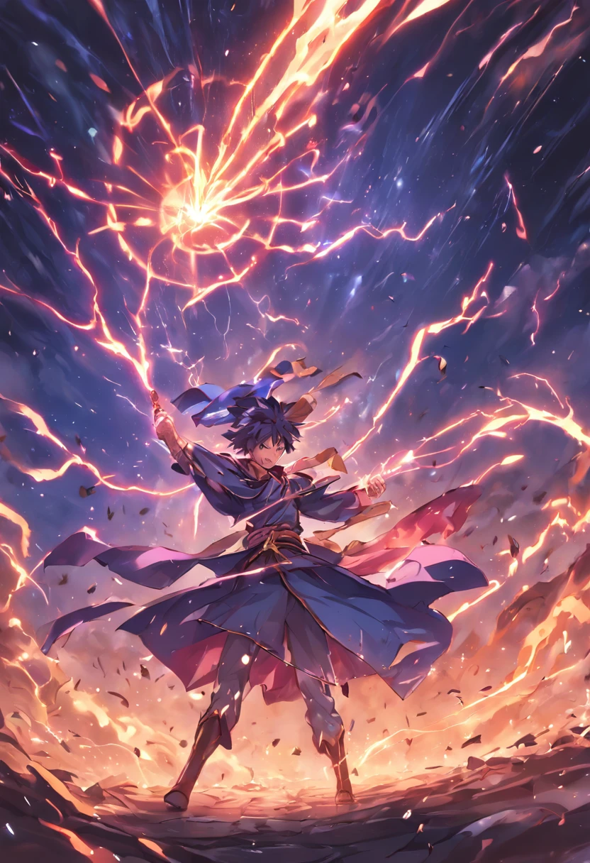 (8K Animation:1.2) (best qualityer) One mage fights another, All with lightning attacks