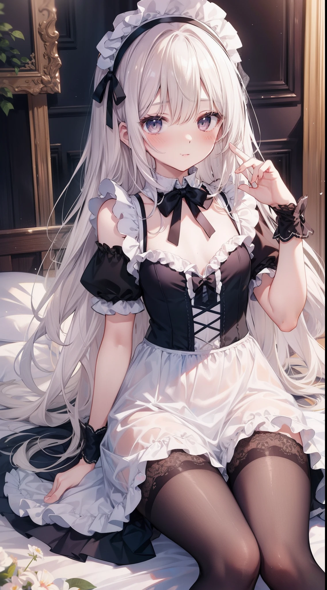 high-level image quality、top-quality、Detailed drawing、Does not blush cheeks、Slender adult beauty、maid clothes、White swimwear、Small eyes、knee high、Stockings、Medium chest、straight haired
The Perfect Five Fingers、