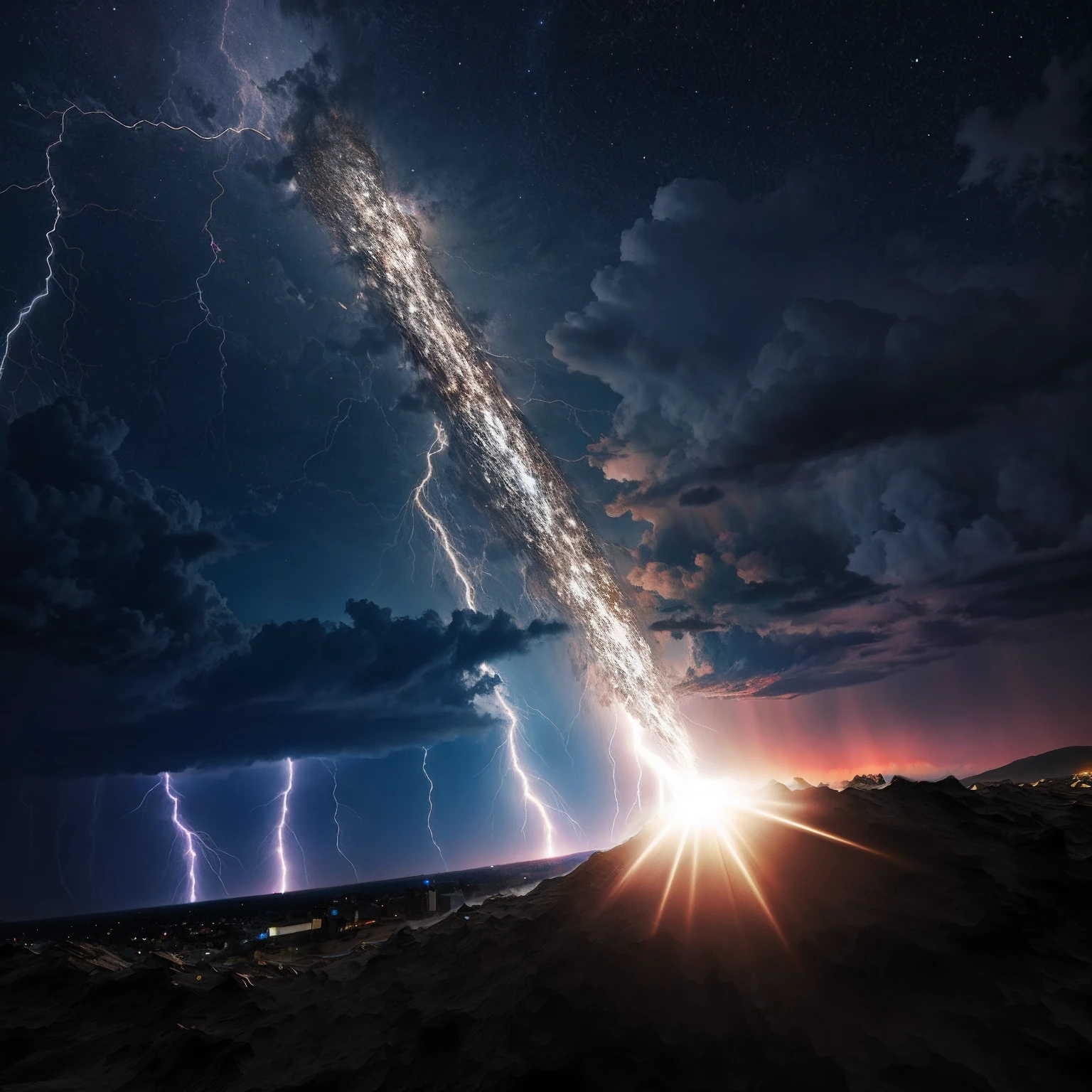 Lightning surrounds,without background,No clouds,Lightning comes in colorful colors