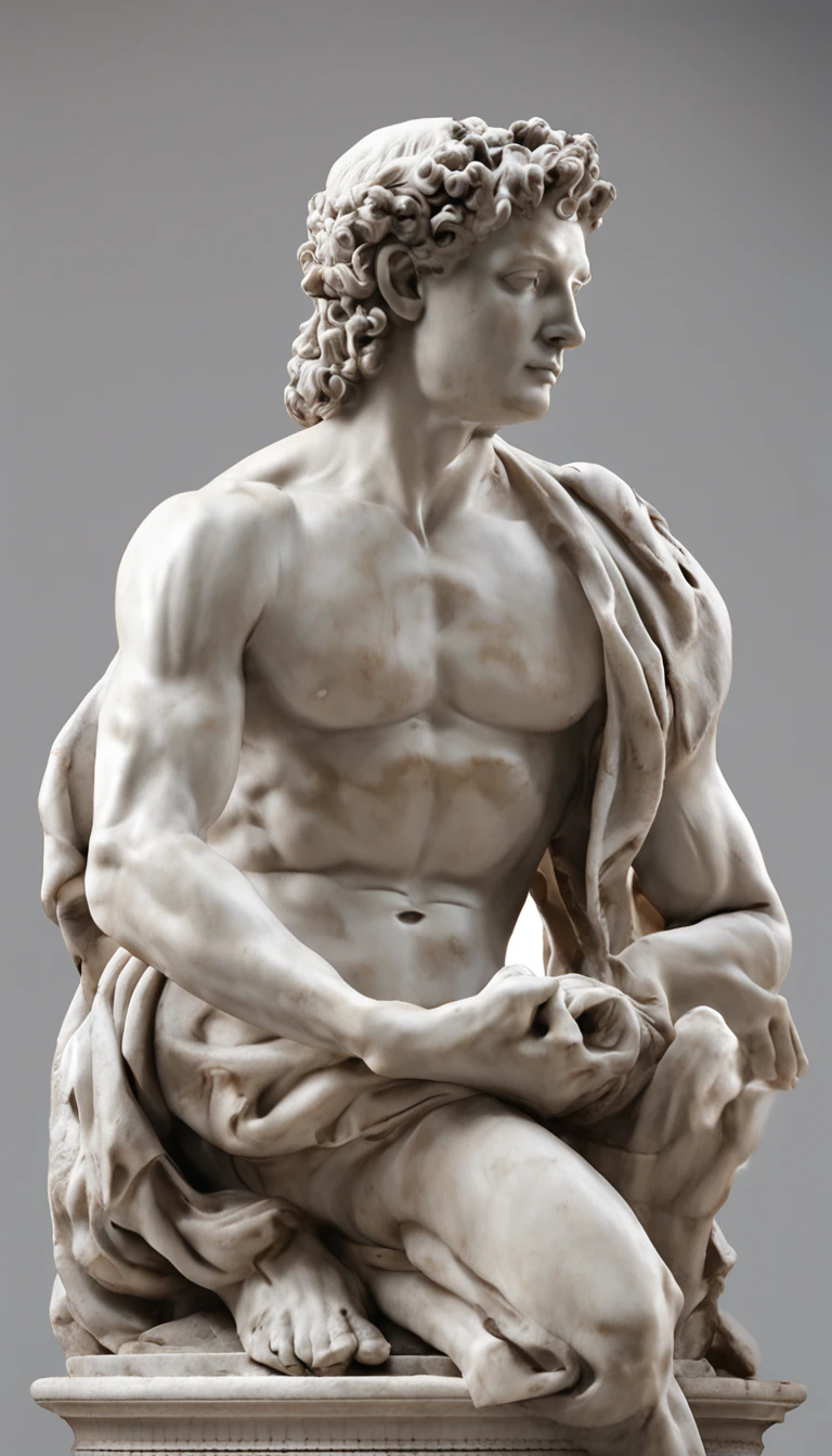 Classical sculpture,David,Grandiose scenes,Clear details,Classical beauty,Illustration style,A majestic,Cyber,psychedelia,art poster,Escultura,Michelangelo,Fault art,Classical sculpture,Classical oil painting style,Renaissance,photorealestic,Classical sculpture