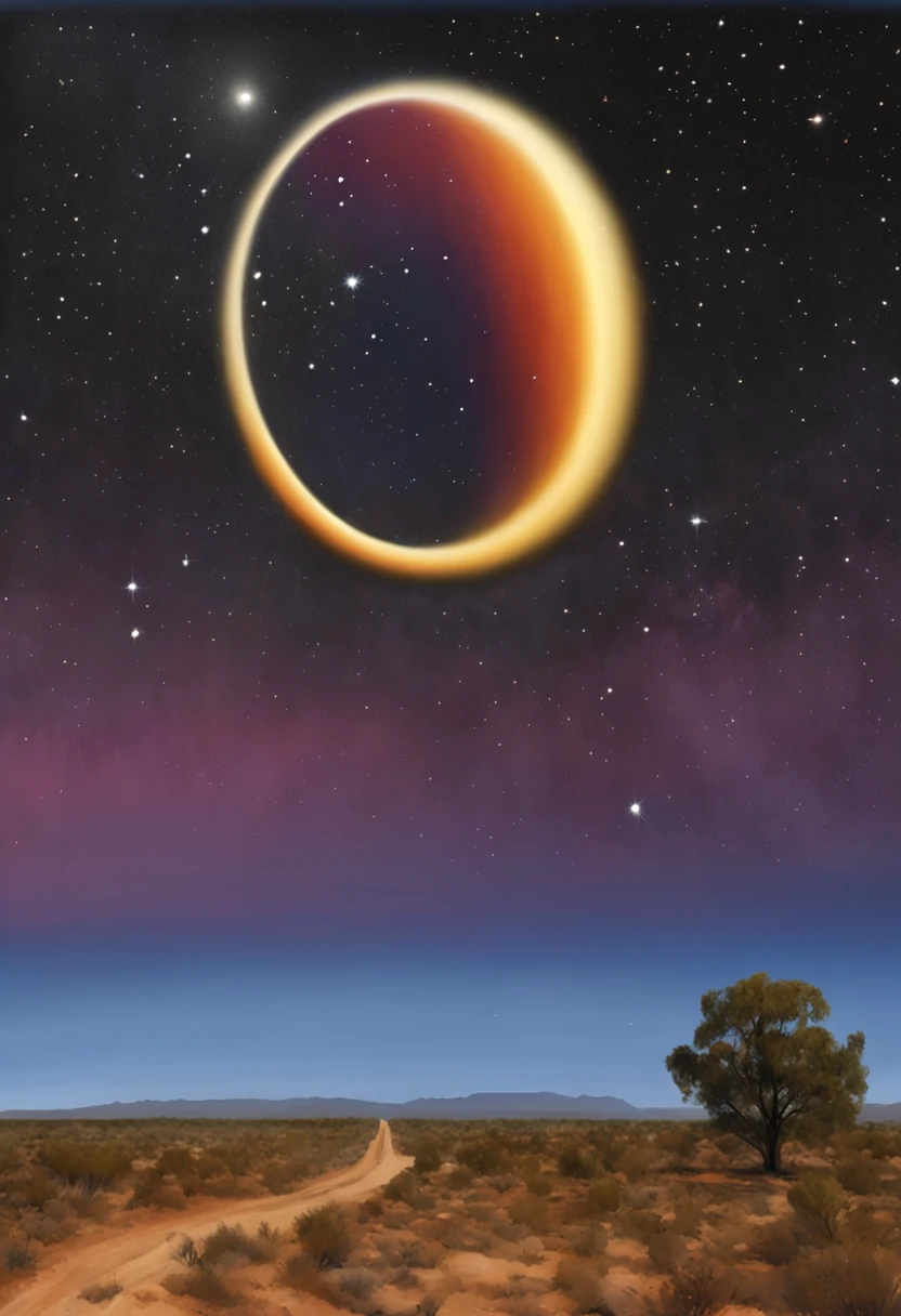 arafed, High details, Best quality, 16k, [Ultra detailed], Masterpiece, Best quality, (Extremely detailed), Dynamic Angle, super wide shot, primitive, Photorealistic, A wide-angle image of a total solar eclipse (best detail, Masterpiece, Best quality) Form a complete circle, night sky background (best detail, Masterpiece, Best quality), Constellation Ultra Wide Angle, High detail, Award-Awarded, Best quality, HD, 16k, 3D rendering of, High details, Best quality, A high resolution, ultra-wide-angle, 3D rendering of, [[Anatomically correct]]