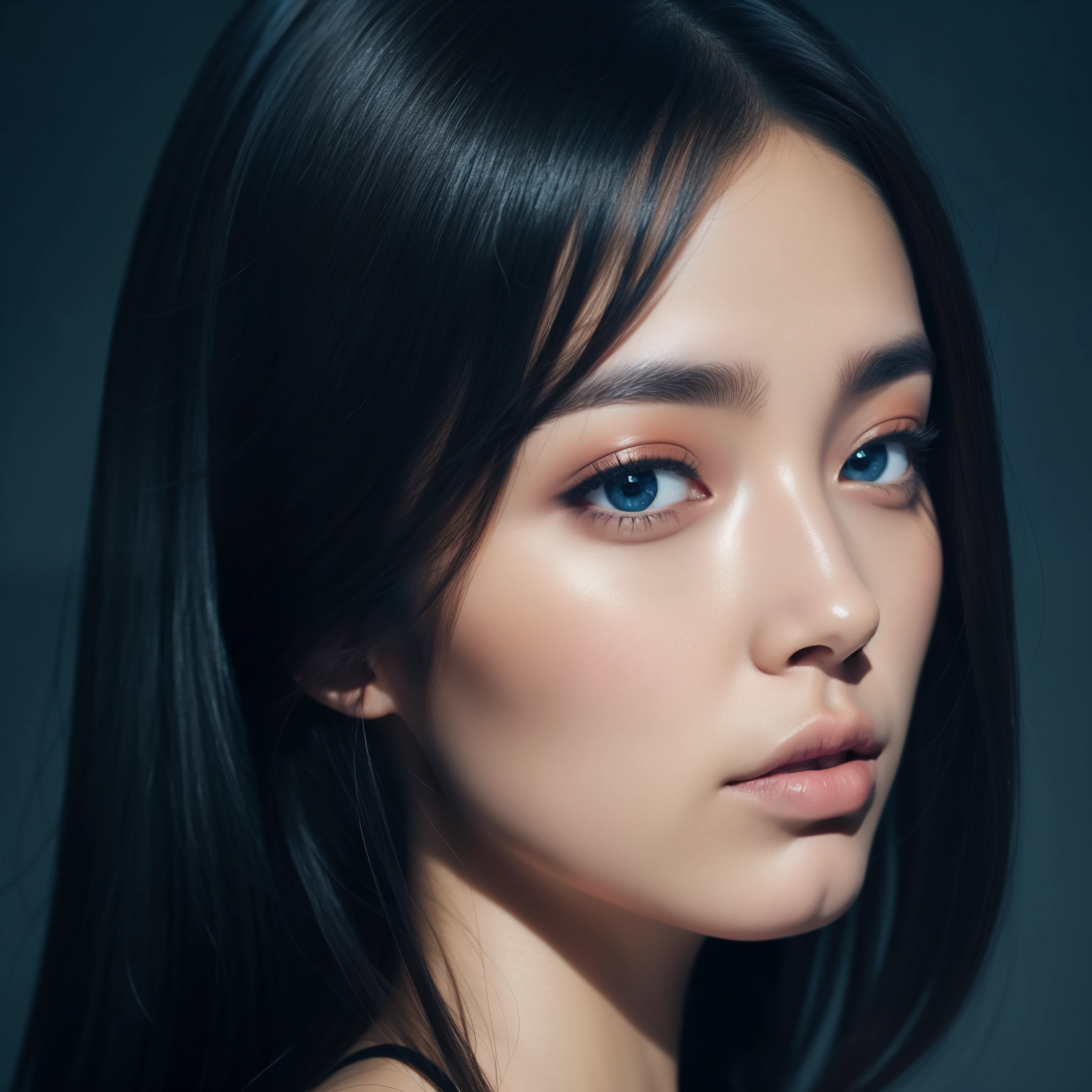 a beauty girl、Half Face Cyborg、