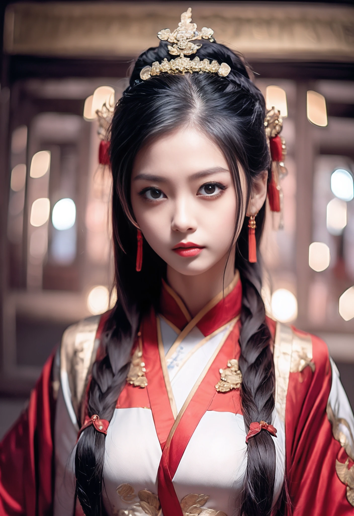 photorealestic，Emperor Jiajing，Red-purple robe，Daoism，eunuch