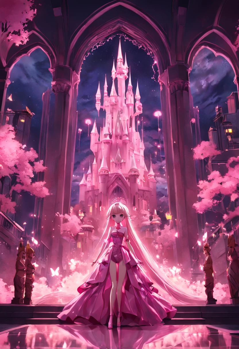 barbiecore，Pink castle，stickfigure