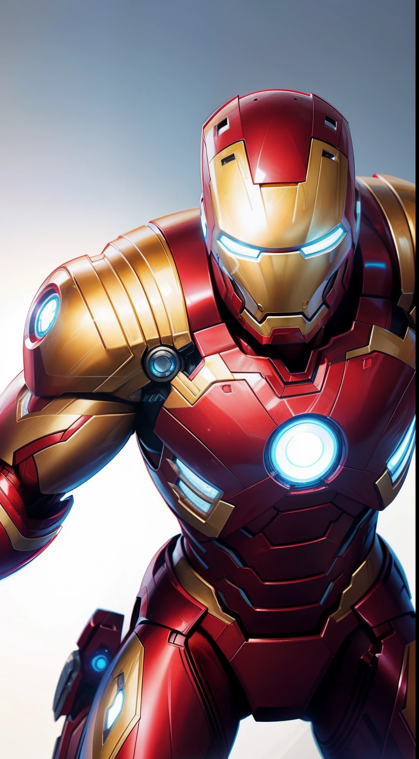 ironman (gold) от Marvel Comics, fantasy setting, Dynamic poses, whitebackground, Character concept, character art, Character portrait, tmasterpiece, beste-Qualit, best resolution, 8K