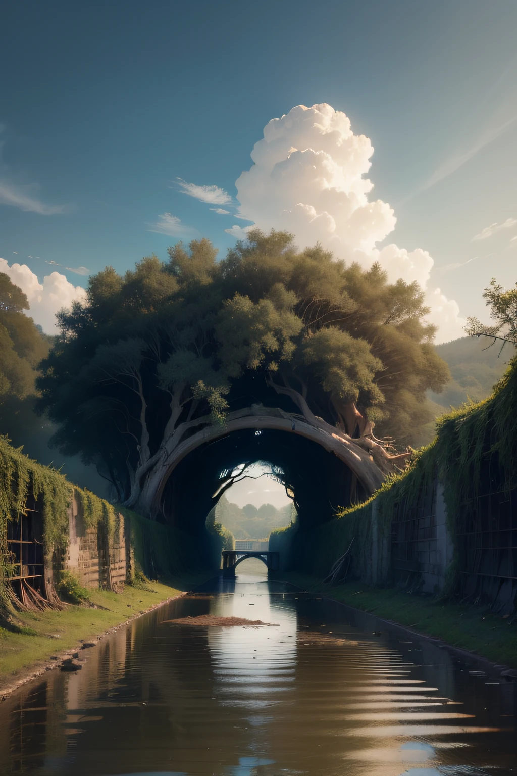 Dead vines,old trees,Woat,small bridges,flowingwater,family,Road,zephyr,Skinny horse