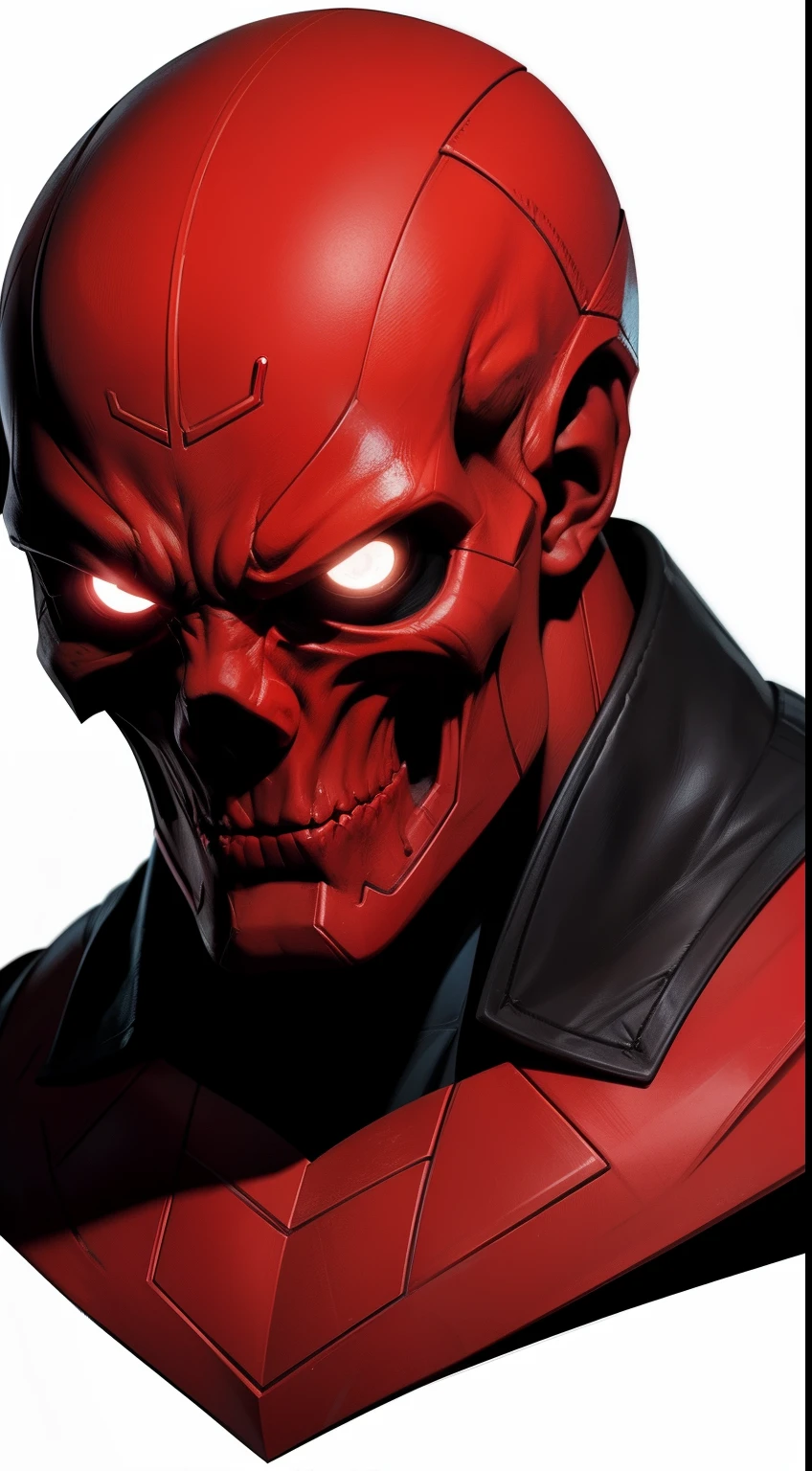 Red Skull от Marvel Comics, fantasy setting, Dynamic poses, whitebackground, Character concept, character art, Character portrait, tmasterpiece, beste-Qualit, best resolution, 8K