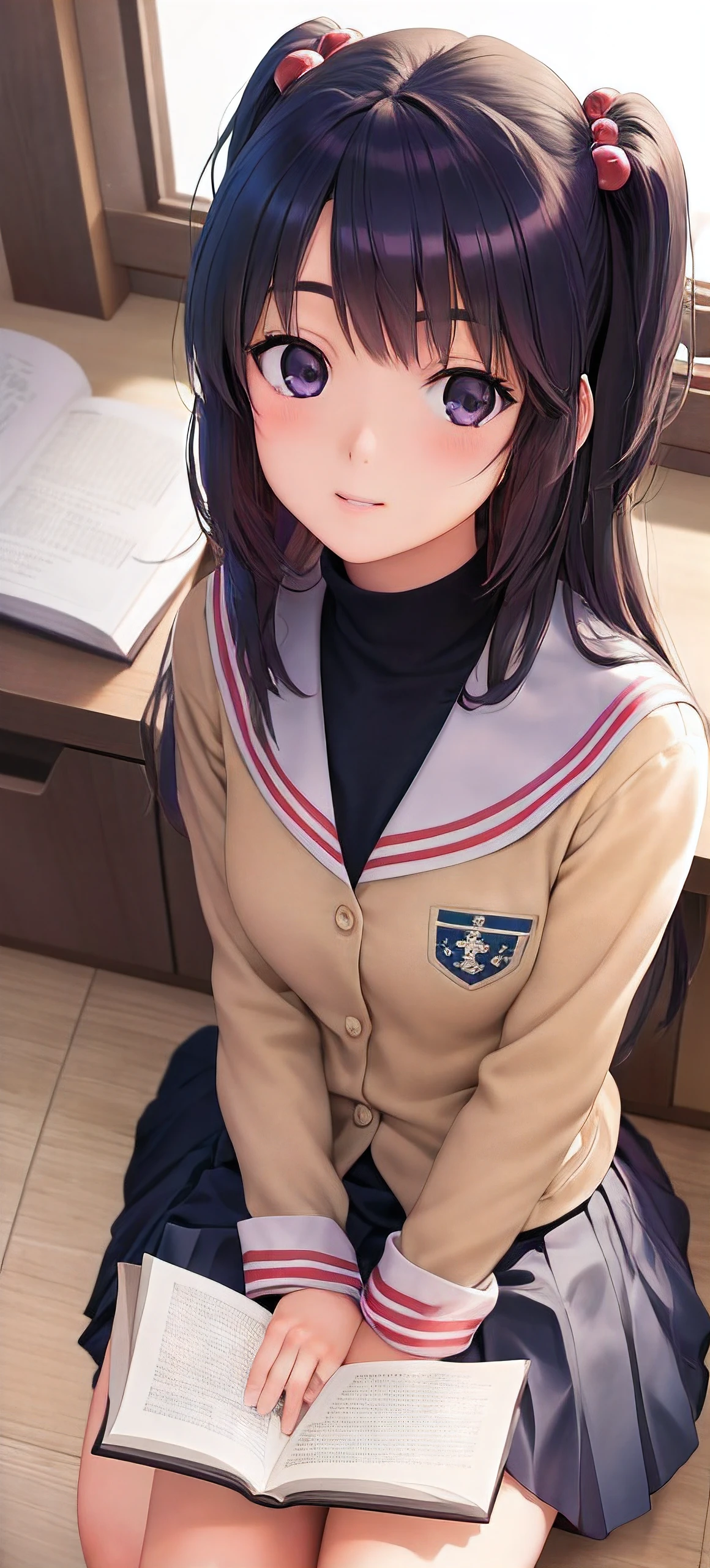 Anime girl sitting on toilet with a book on her lap, Hinata Hyuga, Realistic Schoolgirl, Rei Hiroe, nishimiya shouko, iwakura lain, Kotegawa Yui, Kimi Takemura, chiaki nanami, portrait of mayuri shiina, a hyperrealistic schoolgirl