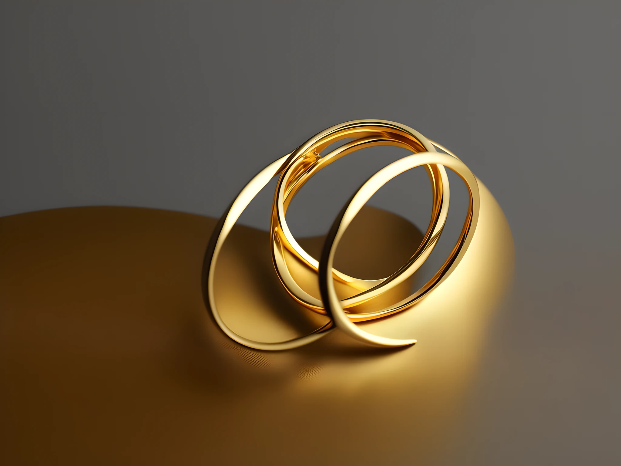 ((Mobius Ring))、Gold ribbon ring in the shape of an infinite symbol