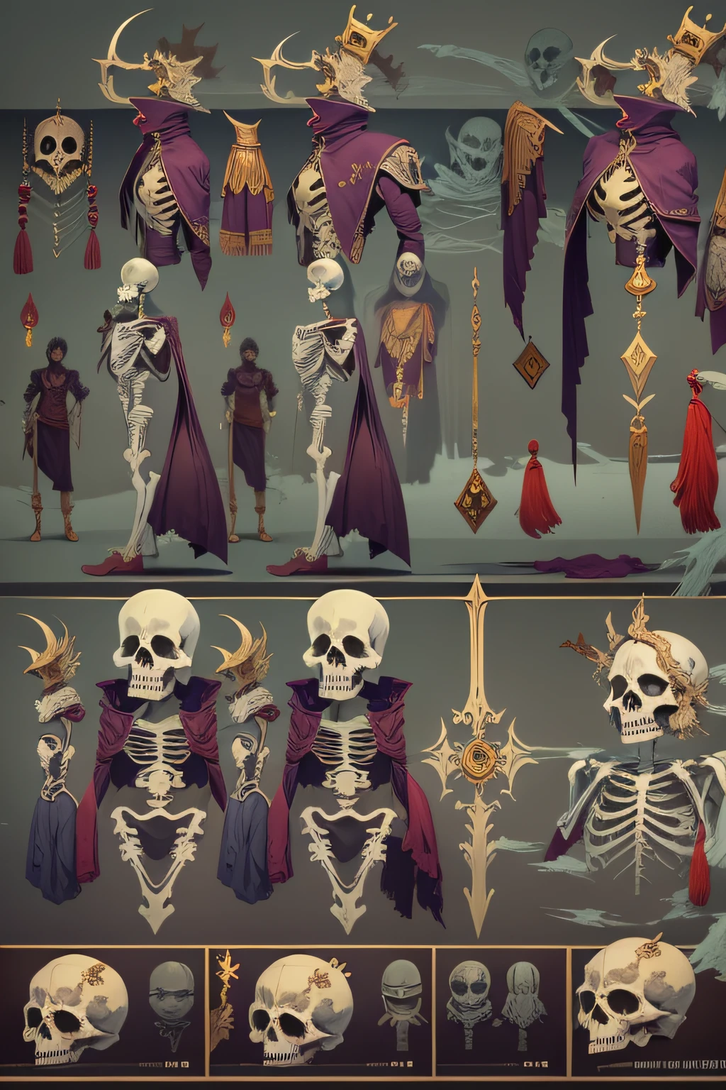 skeleton king, items and skill images on slides