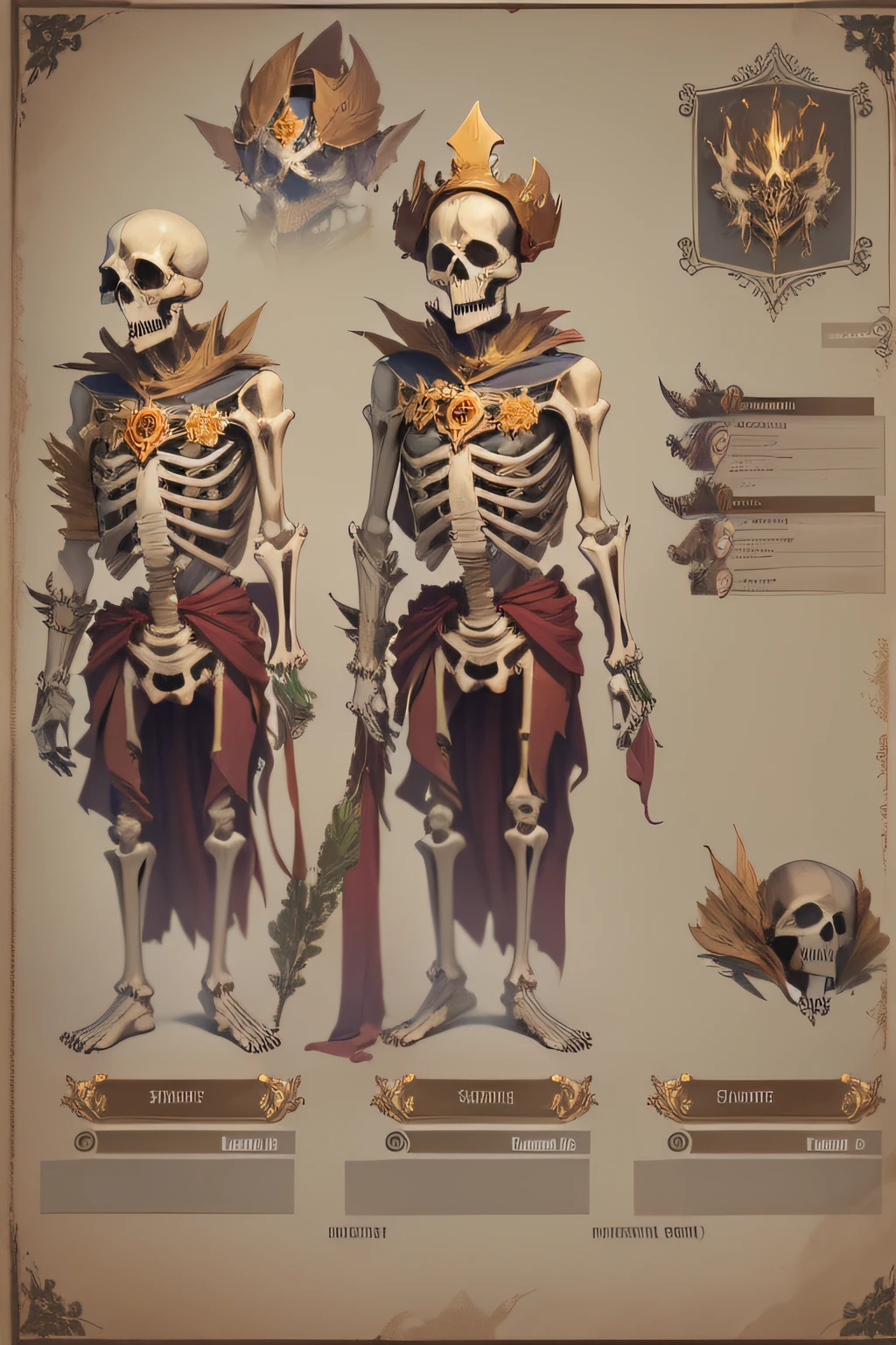 skeleton king, items and skill images on slides