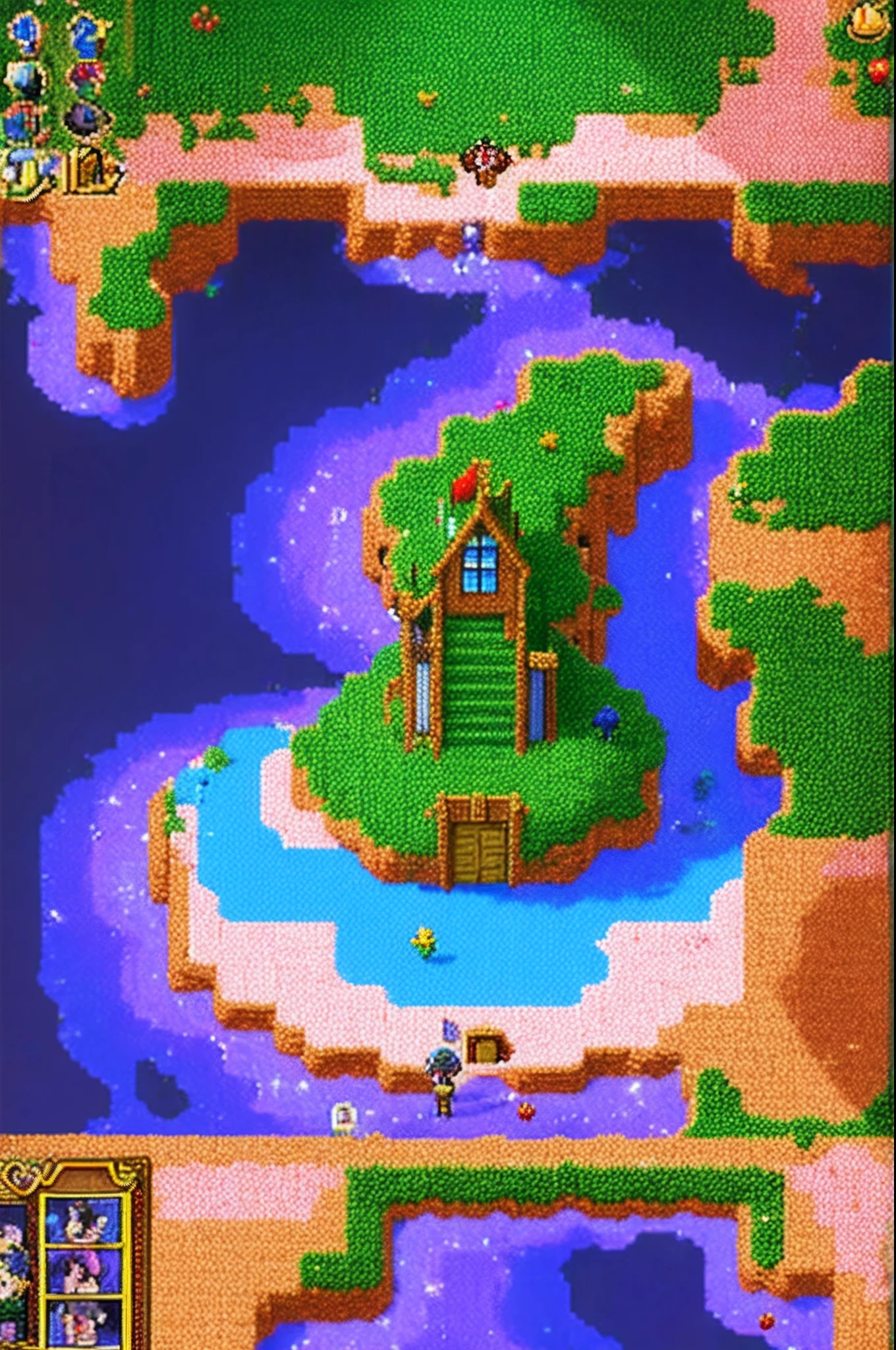 pixel game《dragon quest》,Game character design,(cavalier:1.4),European castle,Thick clouds,surrounded by cloud,16-bit pixel art