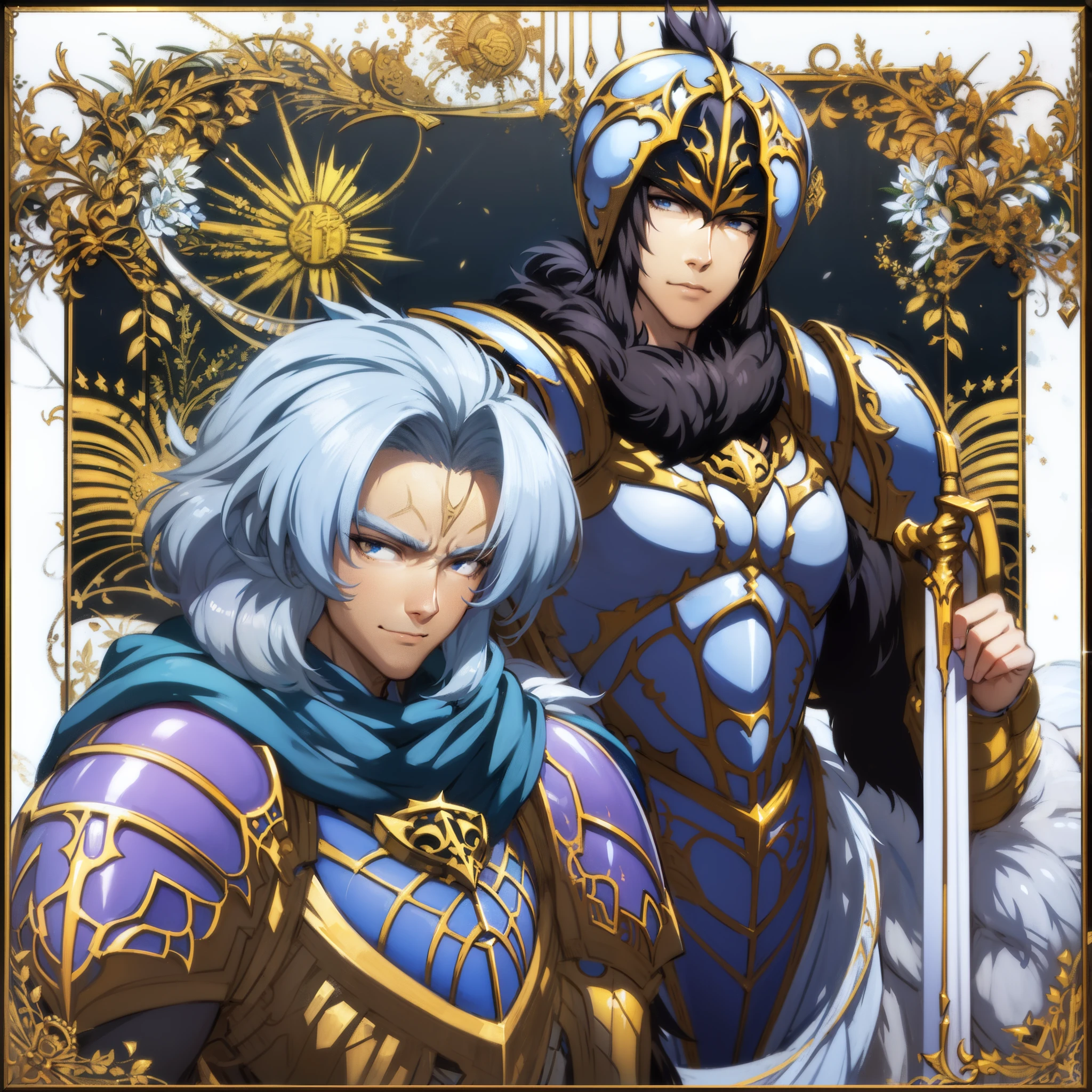 a cartoon image of a male knight with a sword and armor, male paladin, final fantasy tactics character, full portrait of magical knight, no background, hero character art, jrpg hero, wearing heavy armor with cape, paladin!, male warrior, picture of an adult male warrior, looking ar viewer, LangrisserMobileMen