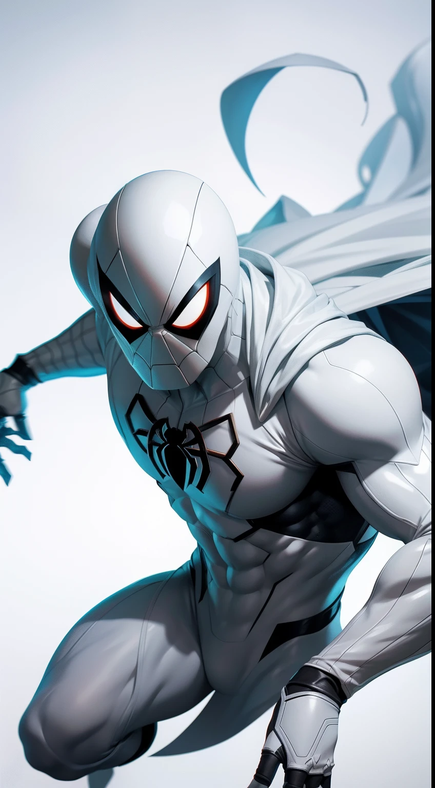 Ghost-Spider от Marvel Comics, fantasy setting, Dynamic poses, whitebackground, Character concept, character art, Character portrait, tmasterpiece, beste-Qualit, best resolution, 8K