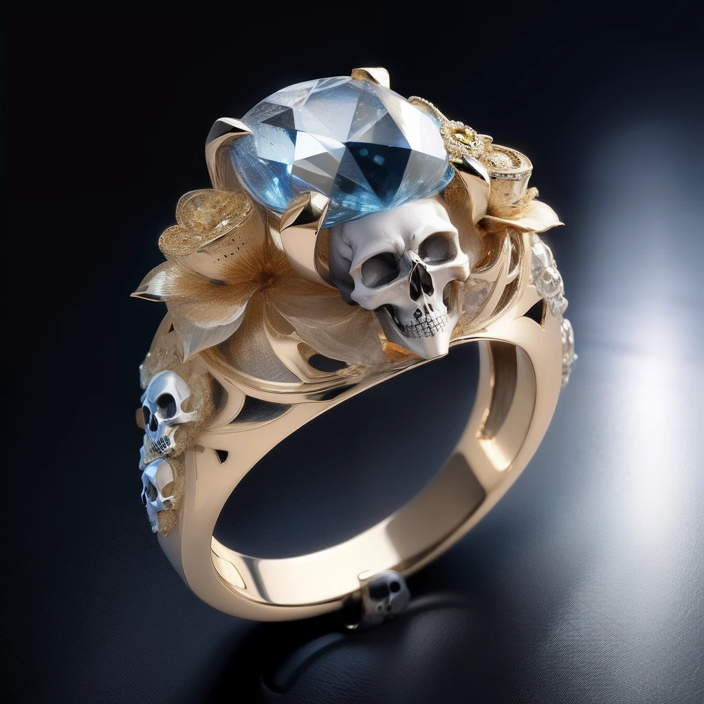 ((((ring)))),diamond,Fine lines,(((Skull ring))),Close-up Shot Shot,gyuru,Beautiful ring,Petal design,Top designer work,Place in the box