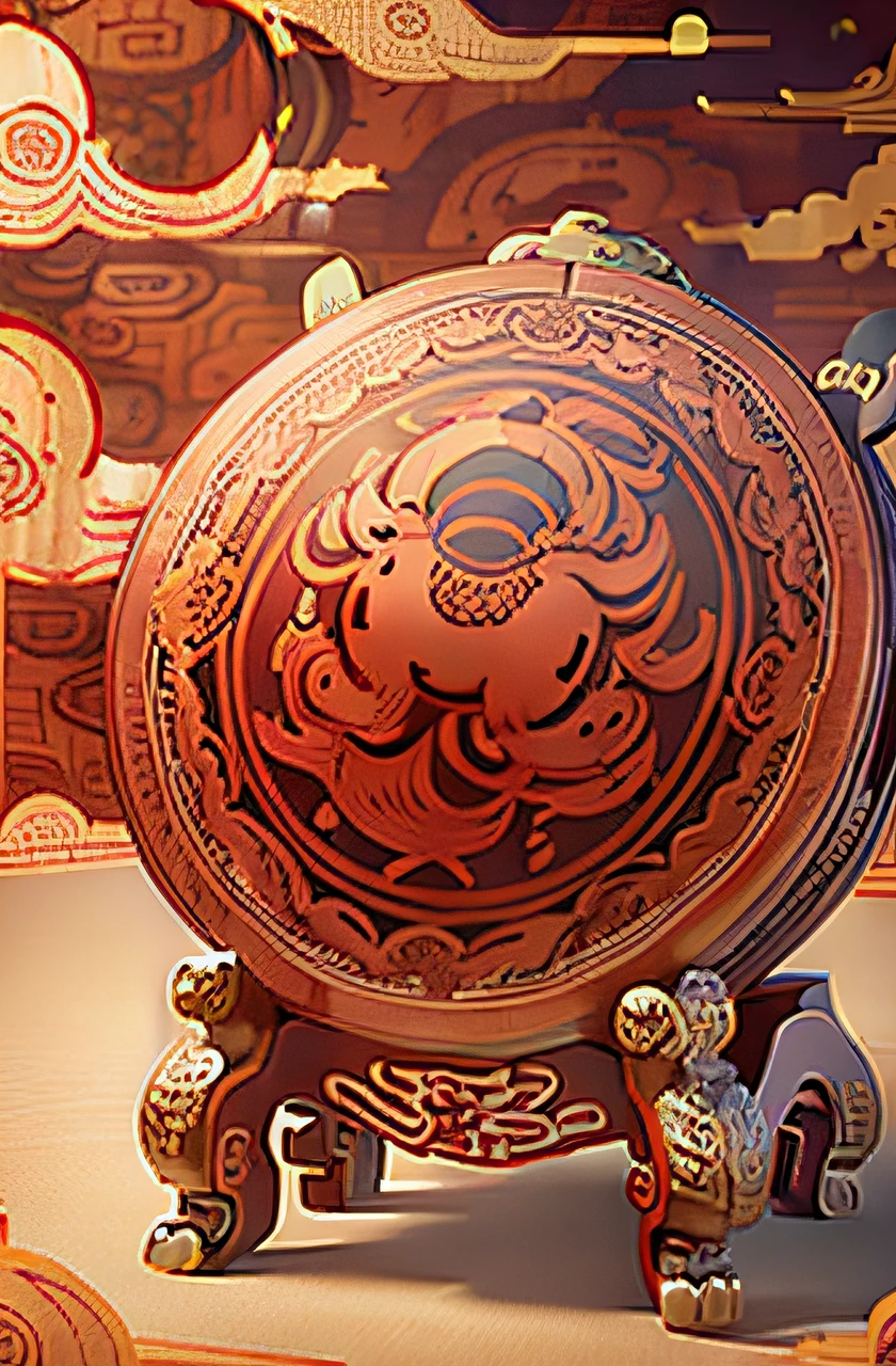 circular design,Novel design,Bold and colorful,Traditional dragon pattern,Very complex dragon pattern,Tiling diagram,This is a Pu-erh tea set,Tea cake packaging,There are complex dragon patterns in the picture、teals、Auspicious clouds and other elements,High-end positioning,Elegant colors,Strong sense of design,A Chinese style that young people love,Creative composition