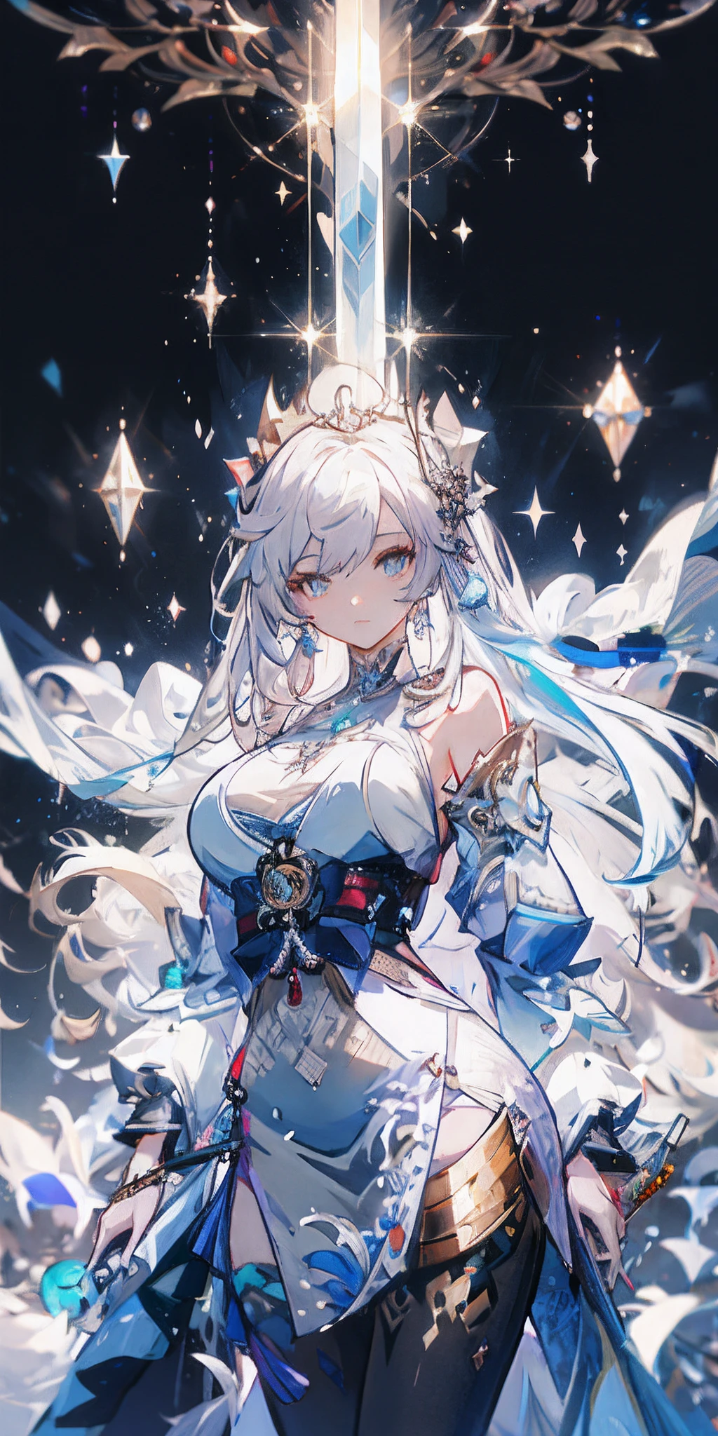((Anime cute art style)),(((digital))),Noble atmosphere,(masterpiece), (best quality), (Super detailed),illustration,(Very delicate and beautiful),Dynamic angle,looking at the audience,(((solitary))),((whole body)),(((1 Gorgeous and noble princess in wide skirt))),jewel eye,(Very long hair),Gorgeous embroidery and lace,transparent,gorgeous ruffles,(Huge breasts,Long Breasts),(Gorgeous ball gown with loose skirt),