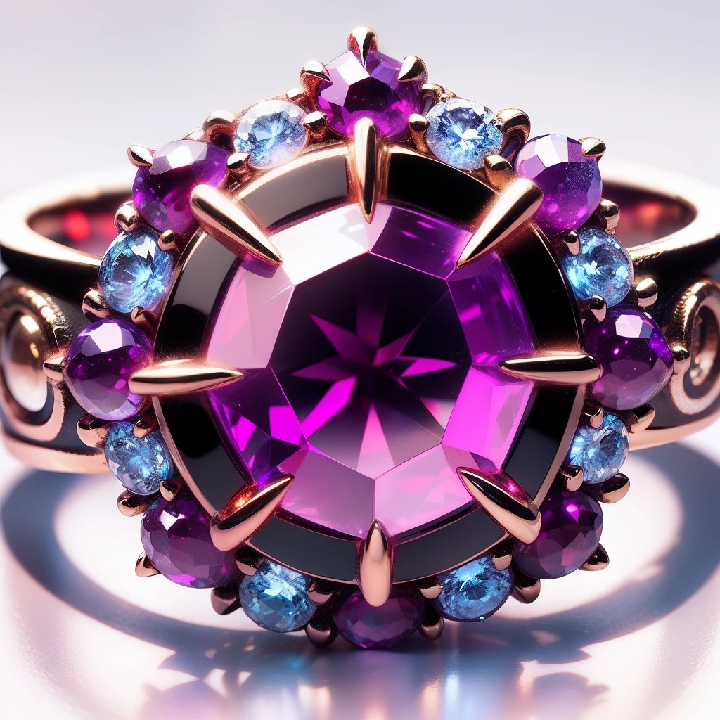 (Huge Rings in the air),Bold design,CreativeDesign,Red Jewel,sapphires,Purple gemstones,jade,gyuru,Wedding rings,diamond,Couple rings,Close-up of the ring,Three-dimensional feeling,reasonable design