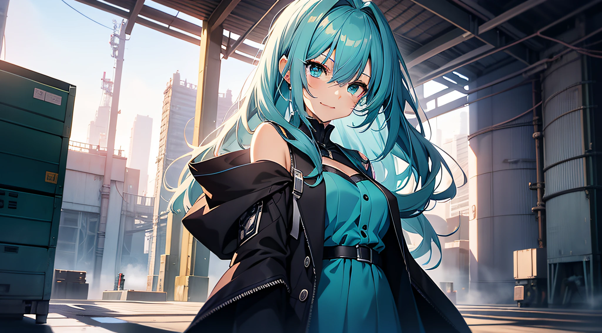 Anime girl with blue hair and blue eyes in blue dress, style of anime4 K, digital anime art, digital art in anime style, Anime art wallpaper 8k, Anime girl with teal hair, digital art on pixiv, anime art wallpaper 4k, anime art wallpaper 4k, Detailed Digital Anime Art, advanced digital anime art」, digital anime illustration, Anime Artwork，ssmile