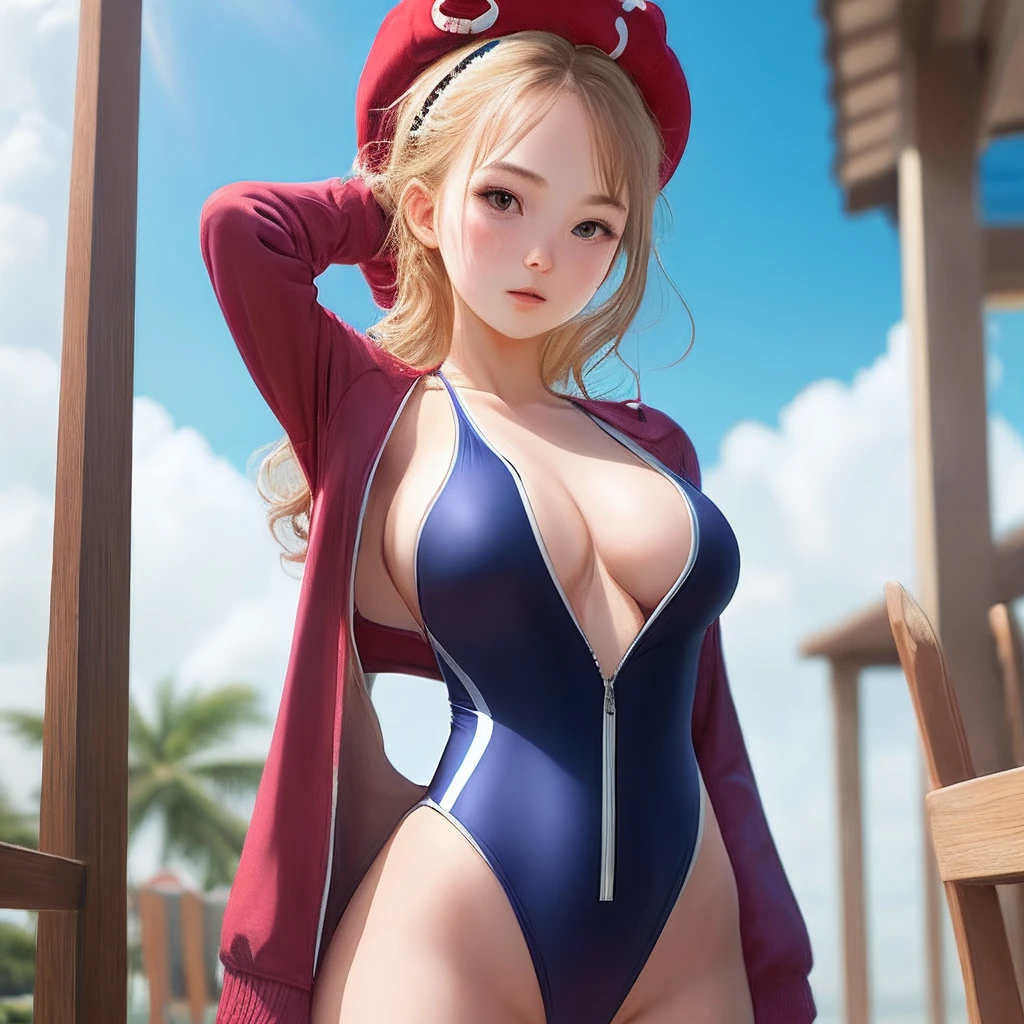 1girl, onepiece swimsuit