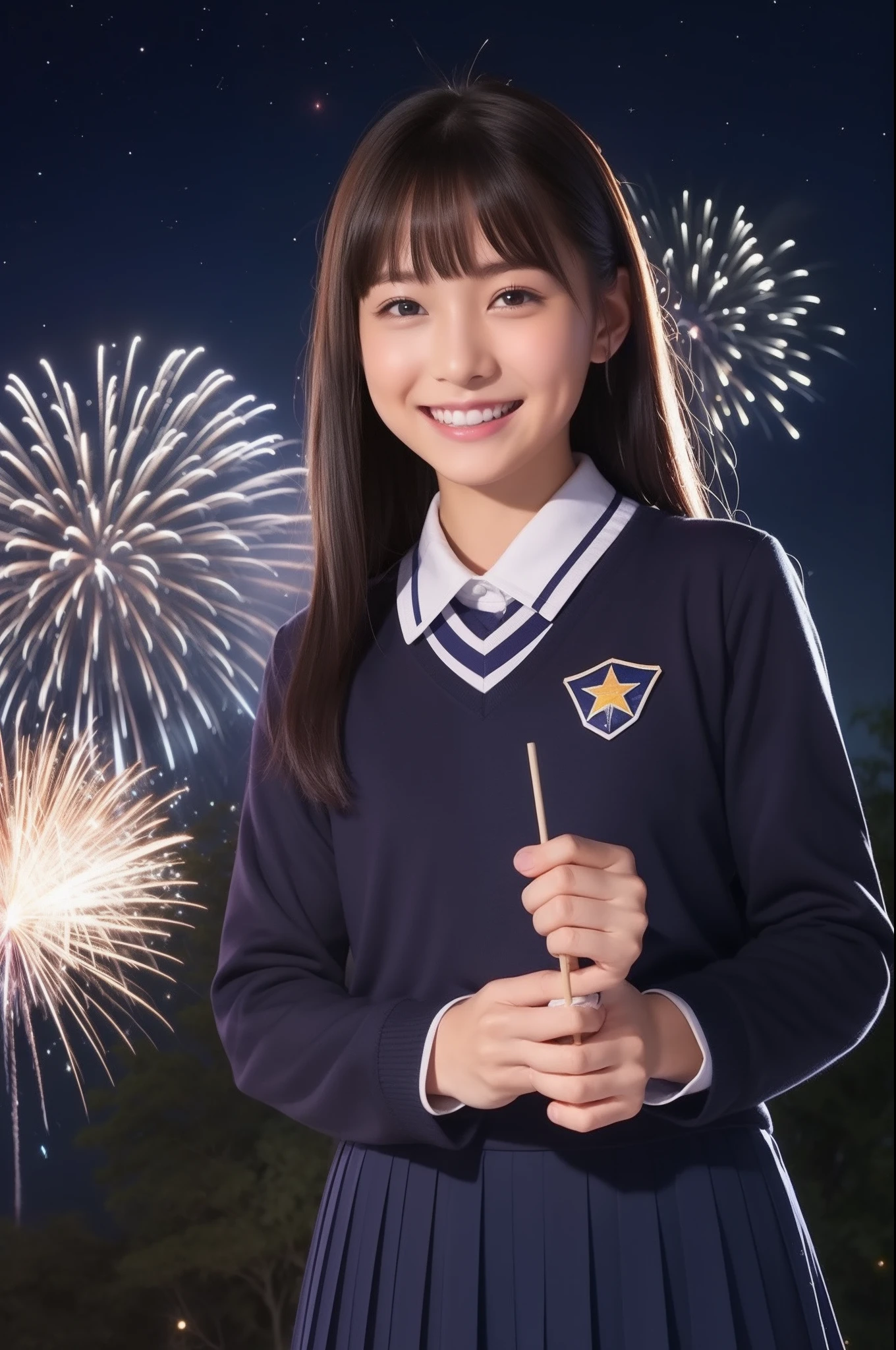 A smile、hi-school girl、校服、While doing fireworks、starrysky、Aurora、Idol