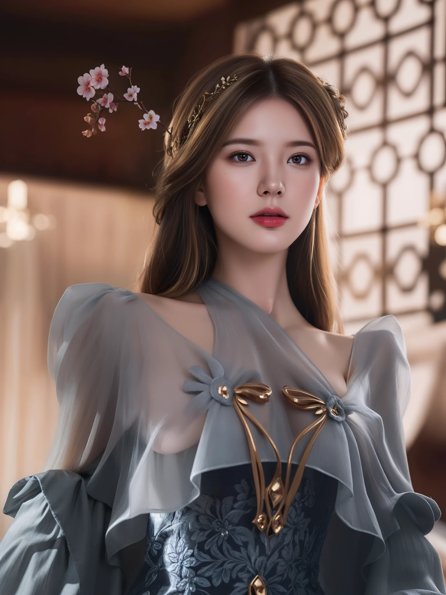 (hyperrealistic), (illustration), (high resolution), (8K), (extremely detailed), (best illustration), (beautiful detailed eyes), (best quality), (ultra-detailed), (masterpiece), (wallpaper), (photorealistic), (natural light), (rim lighting), (detailed face), (high detailed realistic skin texture), (anatomically correct), (solo), (1 girl), (high detailed realistic hair), (blonde hair:1.2), (heterochromic eyes), (detailed golden eyes), (small moles under the eyes), (realistic big breasts:1.5), (exposed nipple breasts:1.3), (long legs), (slender abs), (dynamic pose), (closed mouth:1.3), nsfw,
