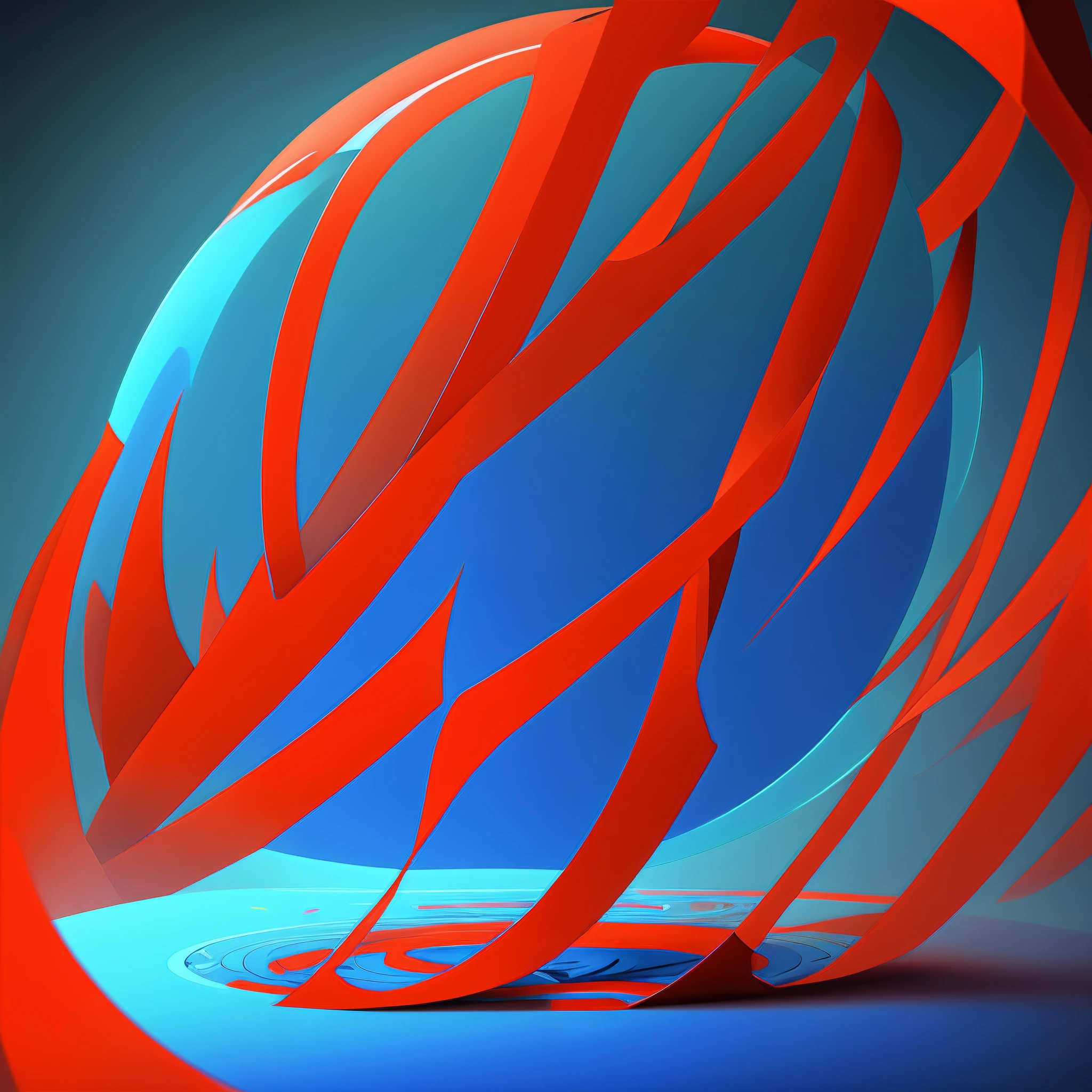 Minimalist red and blue logo of person inside a circle