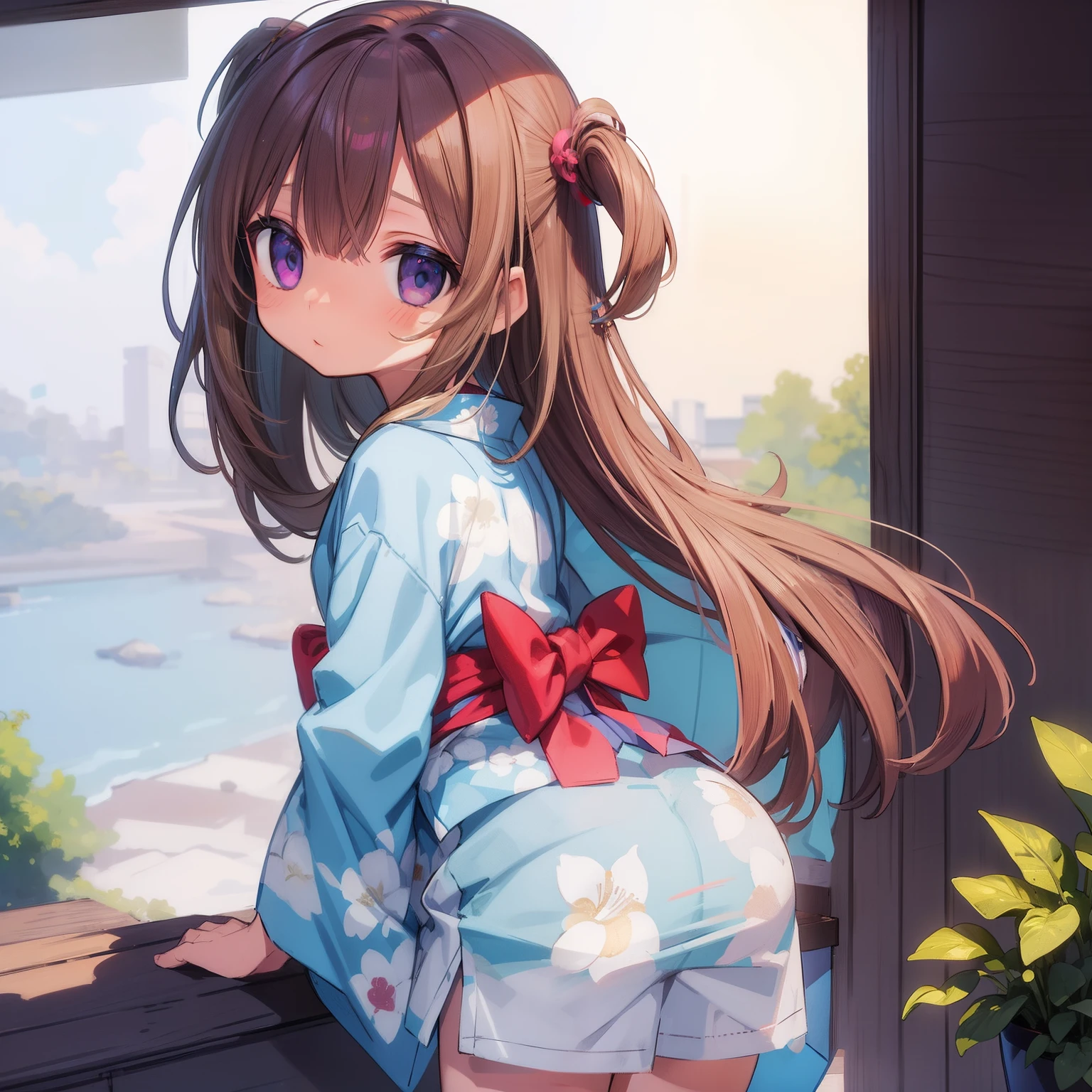 grass wonder \(umamusume\), lingerie, all fours, looking back