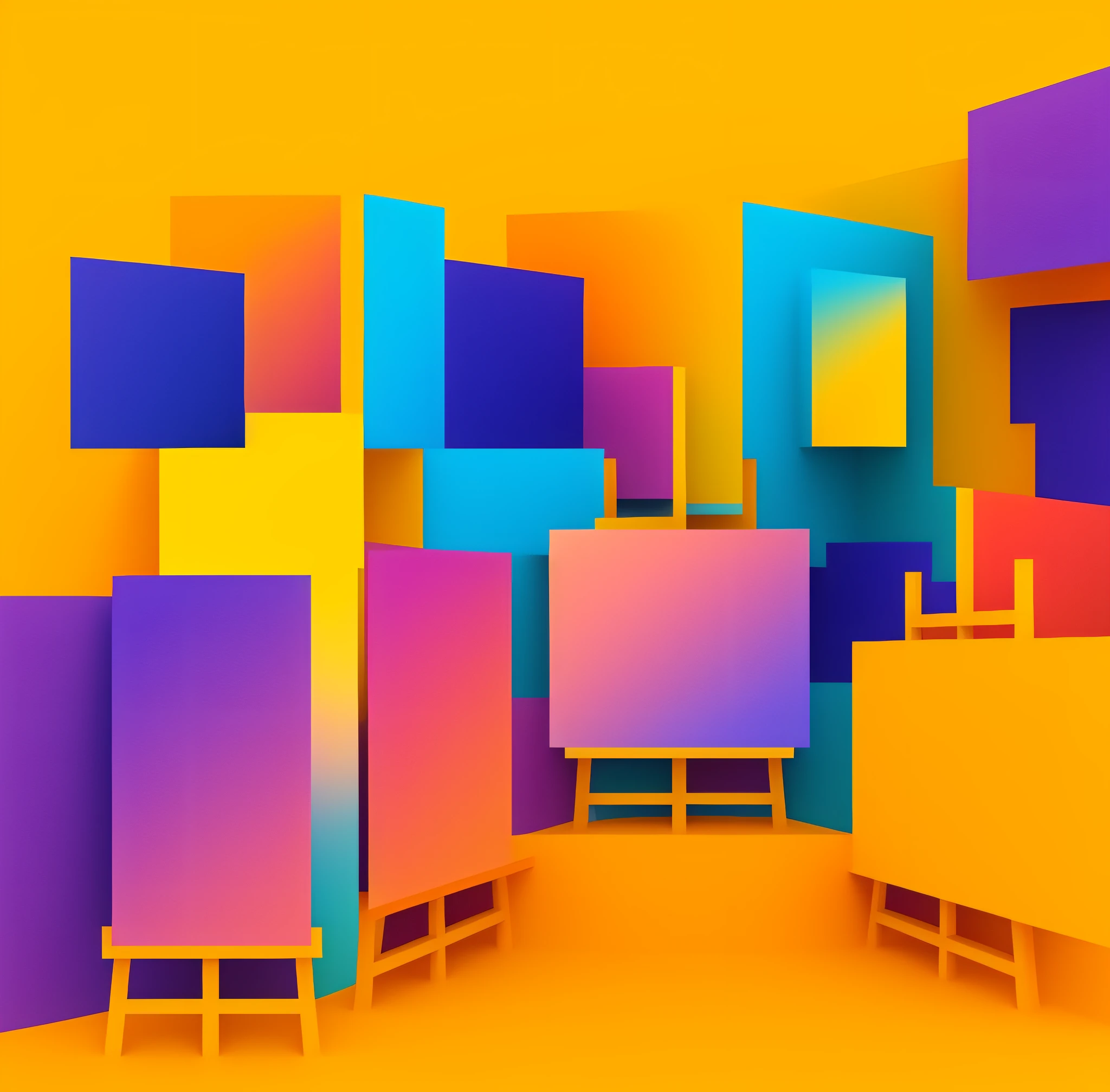 Make a "Flat Em 3D" plano de fundo estilo com esta imagem. Reveal the perfection of the image. cor amarelo.