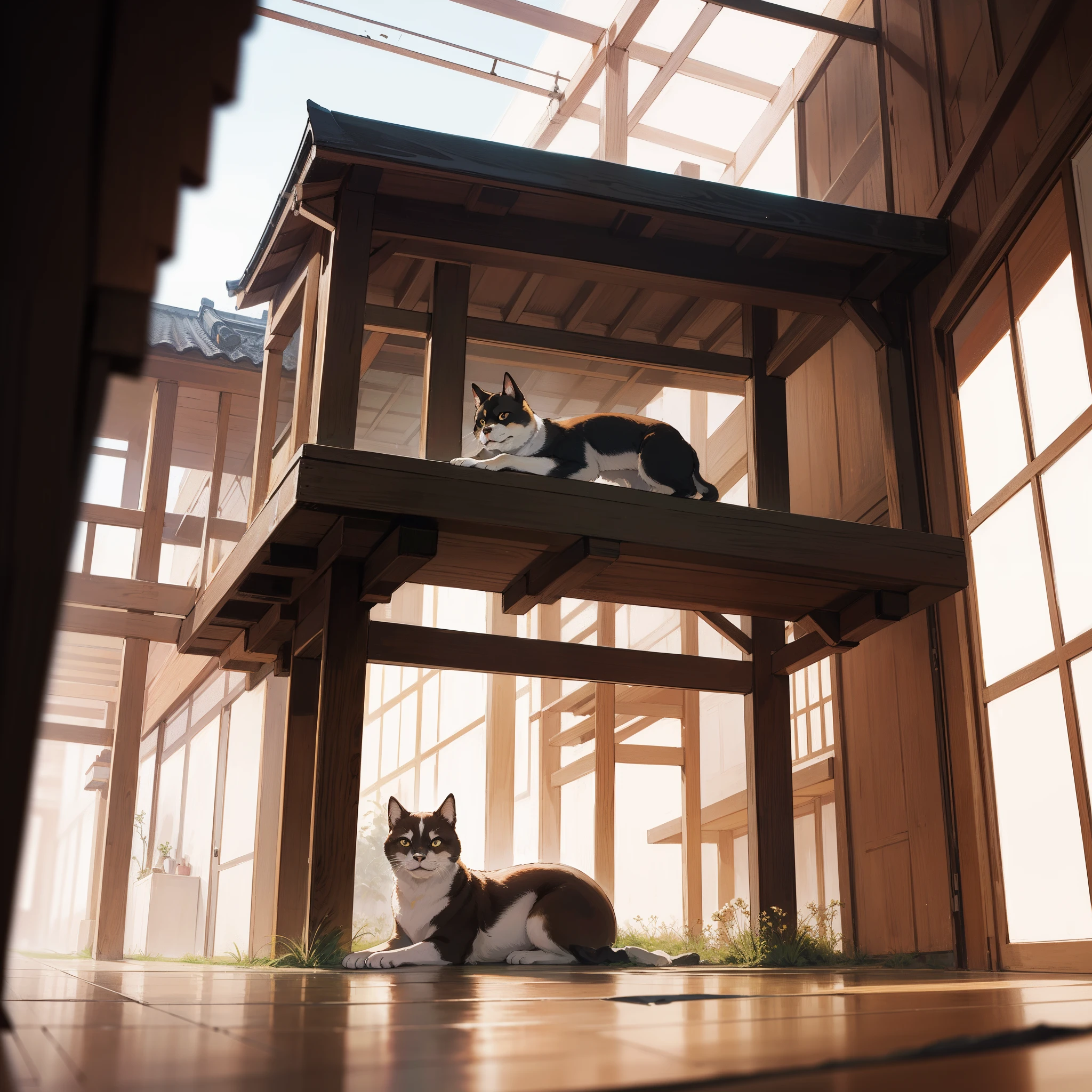 Cats with missing stretches:1.8,Relaxing Shiba Inu:1.8,Shiba dog:1.8,Scenery of the old Japan,Japanese houses:1.8,rice paddy:1.8,Japan countryside:1.8,Plowing the field:1.8,dynamic angle,low angle,full body shot,medium shot,Countryside,landscape in Japan:1.8,Landscape painting,no humans:1.8,4K, (Raw photo: 1.2), (Realism: 1.4), (masutepiece: 1.3), (exquisite detailing: 1.2), Delicate and beautiful details, (Eye Detail), (Facial Detailed), (Highest Quality) :1.4), (Hyper-Resolution: 1.2), cinematric light, (very detailed illustration), (Best Quality, Super Resolution, depth of fields, Wide light, natural shadows