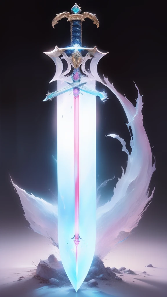 (((Sword)))，(((Huge sword))),jade sword，Diamond setting