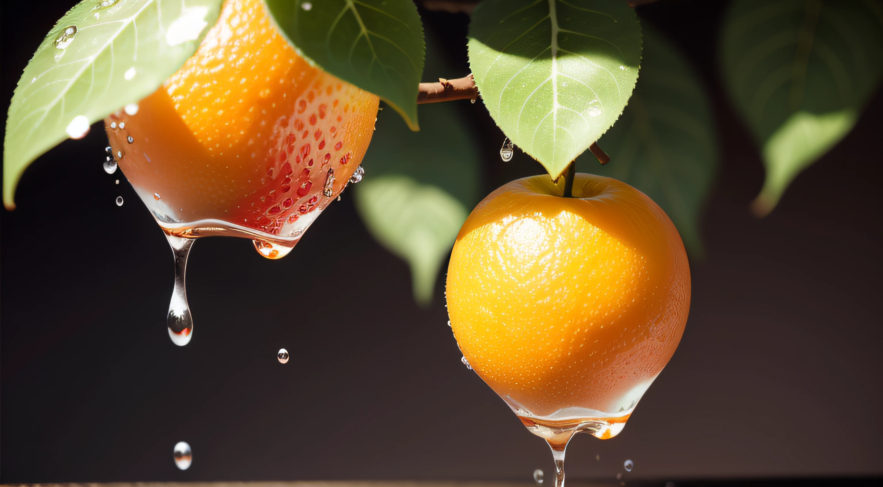 Fresh fruit，With drops of water，white backgrounid