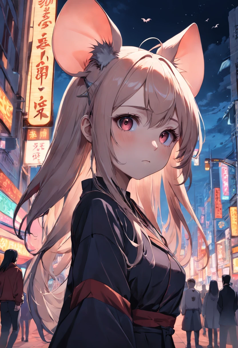 Girl with rat ears