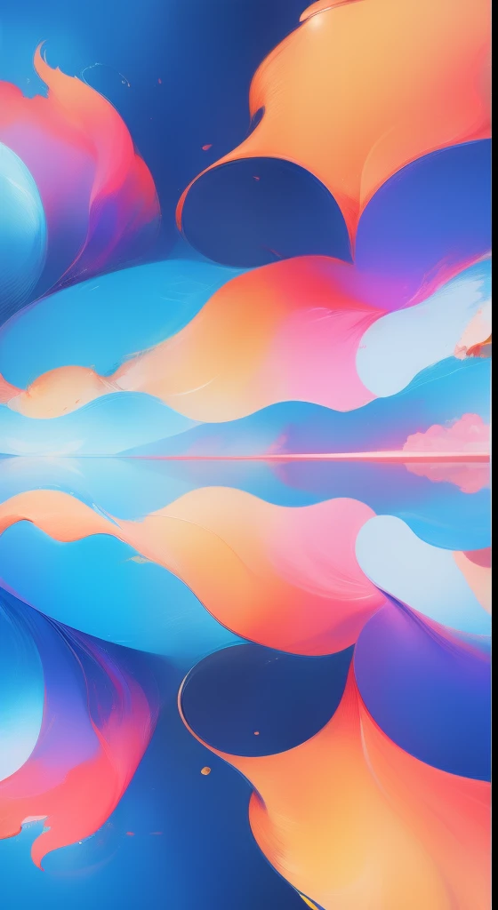Reflecting a vibrant flat mirror, colorful world, with dynamism.