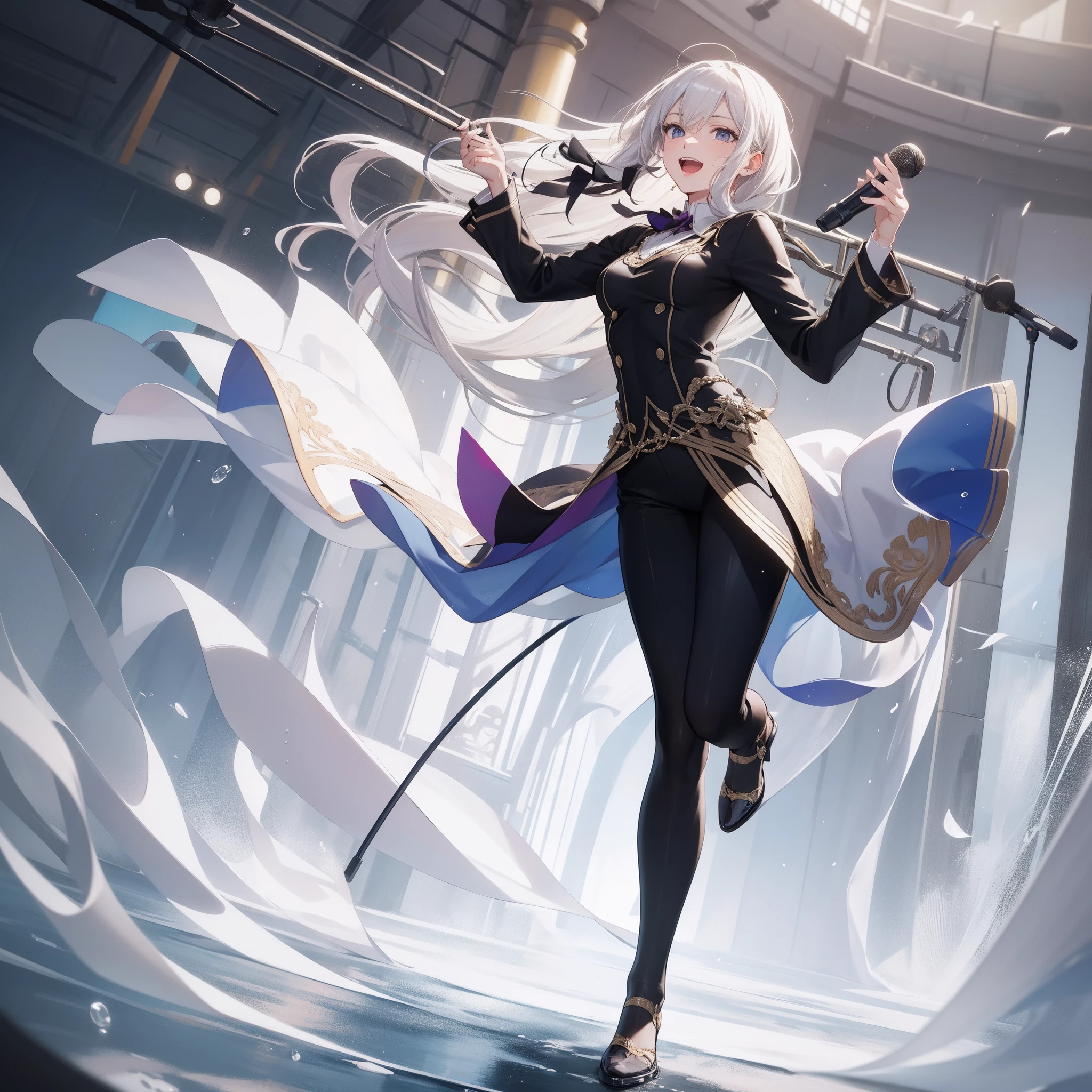dynamic range:1,6,dynamic angle,low angle,full body shot,medium shot,BRAKE concert:1.5,action:1.5,Wet clothes,Blowing in the wind:1.6,A smile,BRAKE Singing:1.5,Idol,Hold the microphone:1.6,Sing a song:1.7,dynamic pose,swet:1.3,BRAKE 4K, (Raw photo: 1.2), (Realism: 1.4), (masutepiece: 1.3), (exquisite detailing: 1.2), Delicate and beautiful details, (Eye Detail), (Facial Detailed), (Highest Quality:1.4), (very detailed illustration), Best Quality, Super Resolution,Wide light, natural shadows