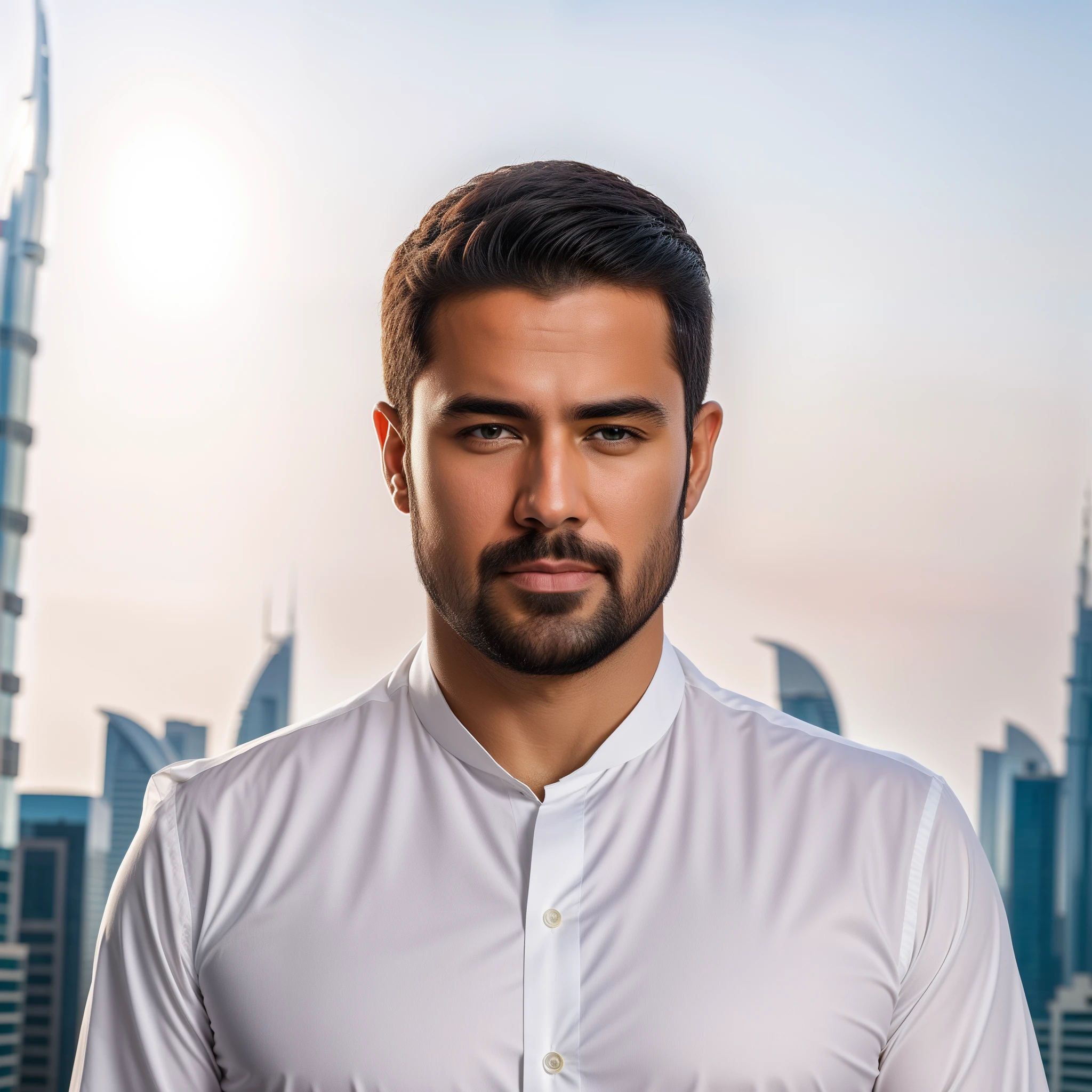 change background to 8k hyperrealistic of Dubai business center