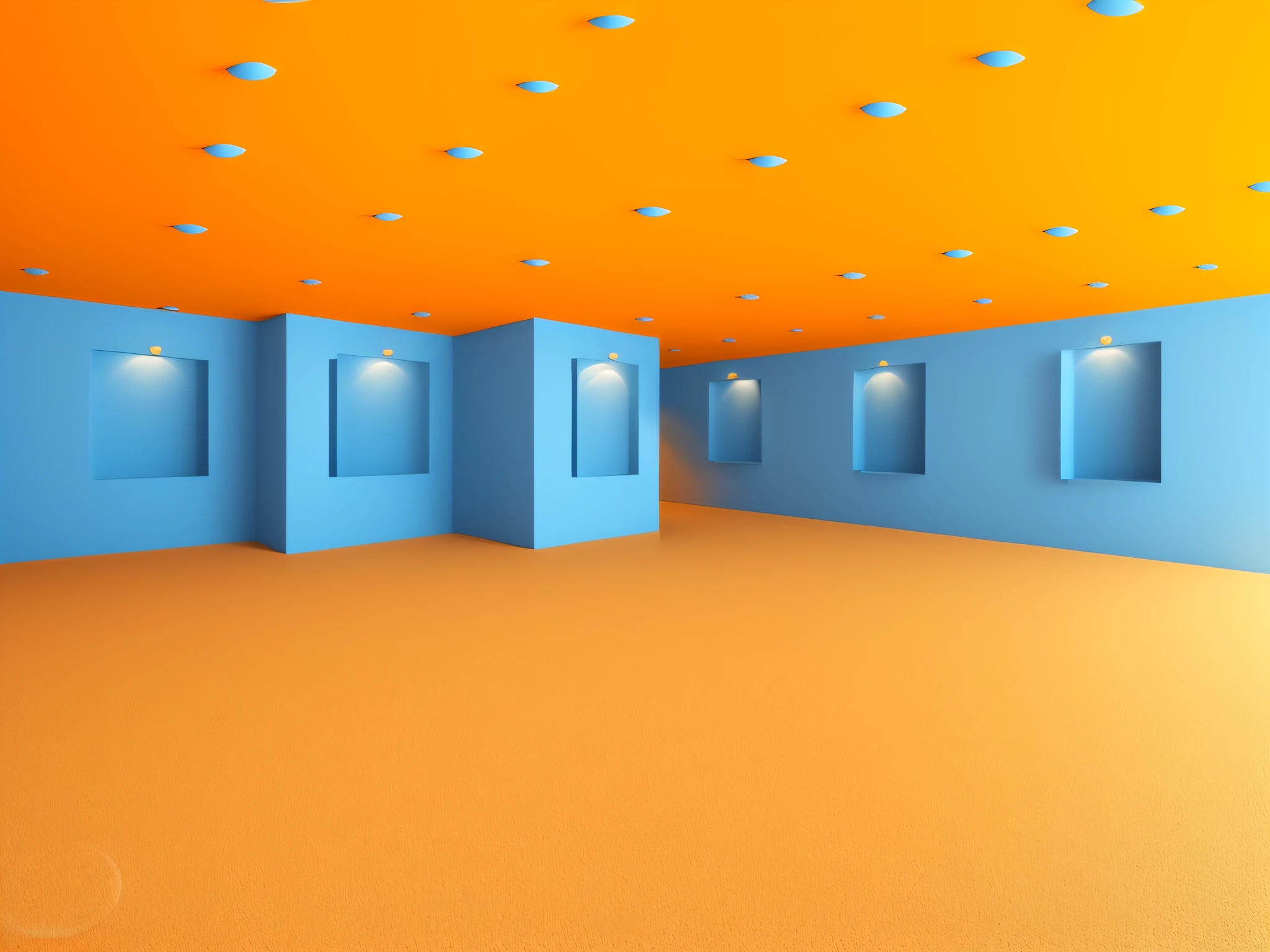 Make a "Flat In 3D" style background with this image. Reveal the perfection of the image. Cores alaranjando, amarelo, azul e uva.