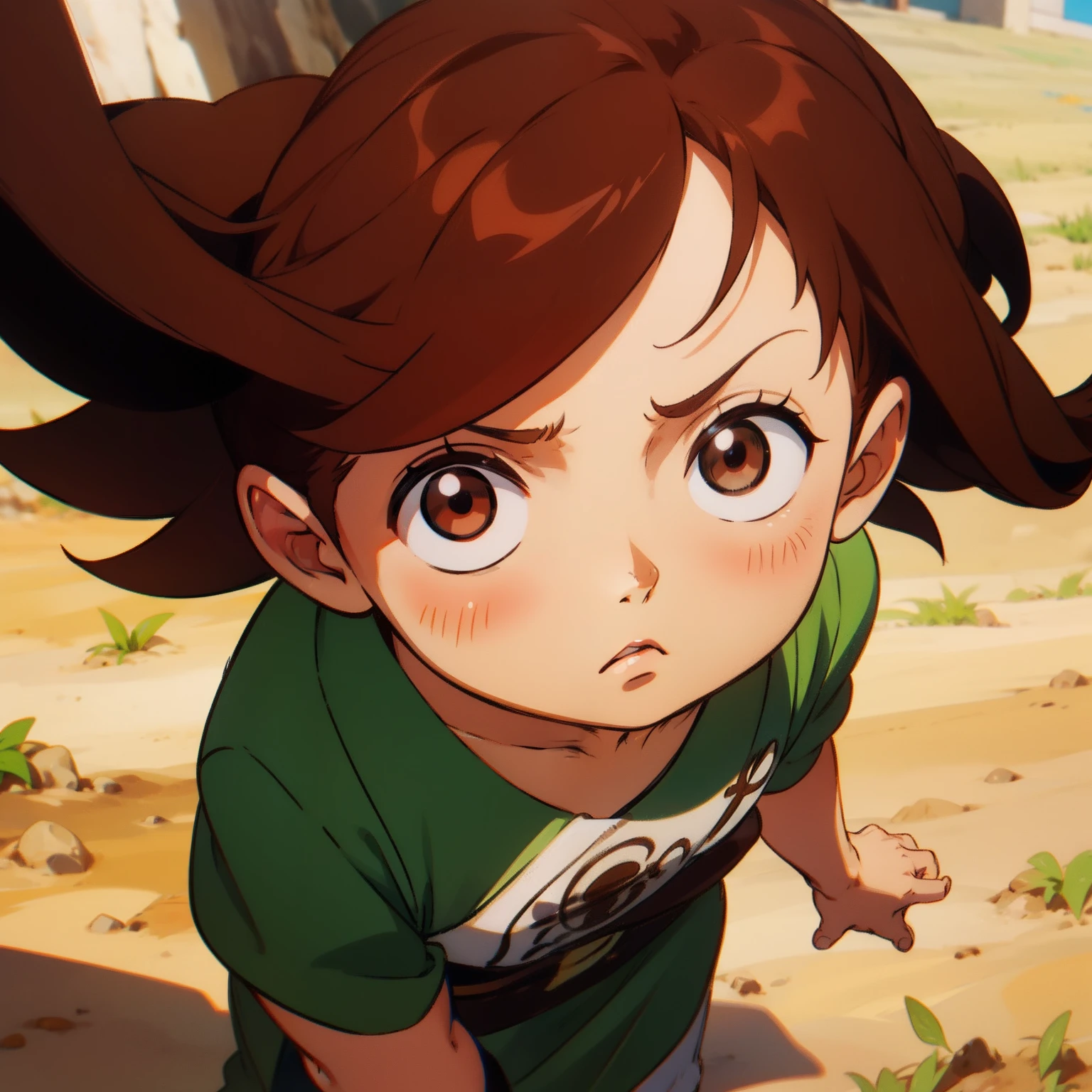 1child, ojos verdes, brown hair