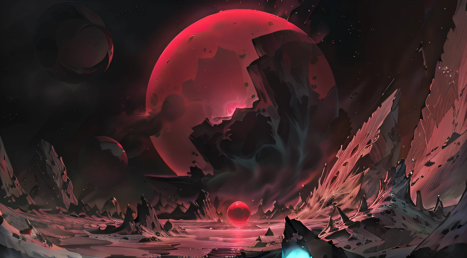 space，explore，Crystal ball with rose soul inside anime masterpiece，8K分辨率，dark fantasy concept art，greg rutkovsky，动态照明，hyper-detailing，intricately details，Start screen art，Artstation trends，deep colour，unreal-engine，Volumetriclighting，An Alphonse Mucha's，Jordan Grimmer，Red and pink complementary colors