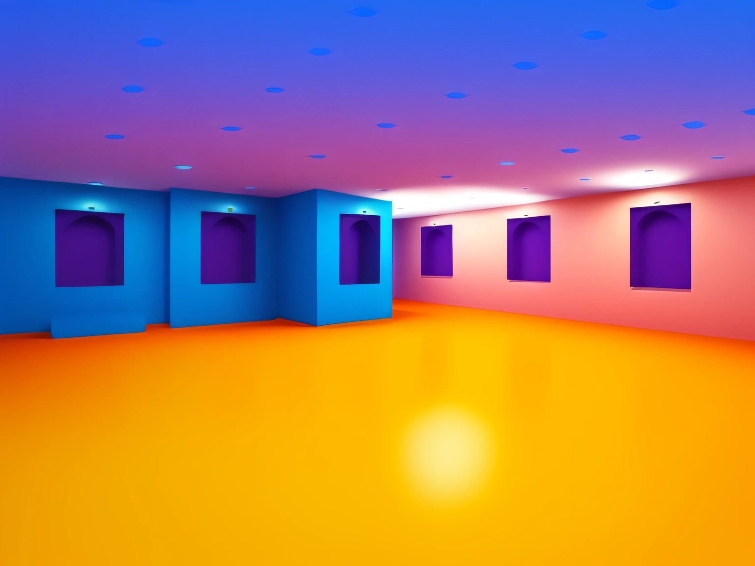 Make a "Flat In 3D" style background with this image. Reveal the perfection of the image. Cores alaranjando, amarelo, azul e uva.
