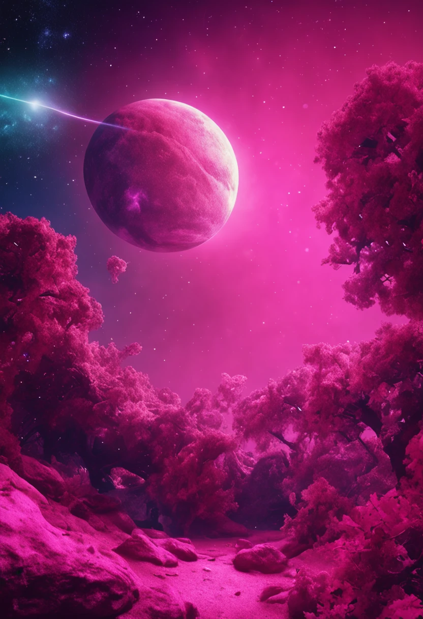 space, pink galaxy