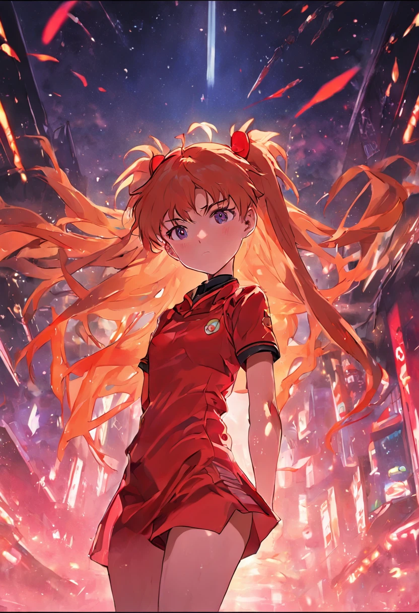 Asuka Langley Sōryū in the style of the 80s