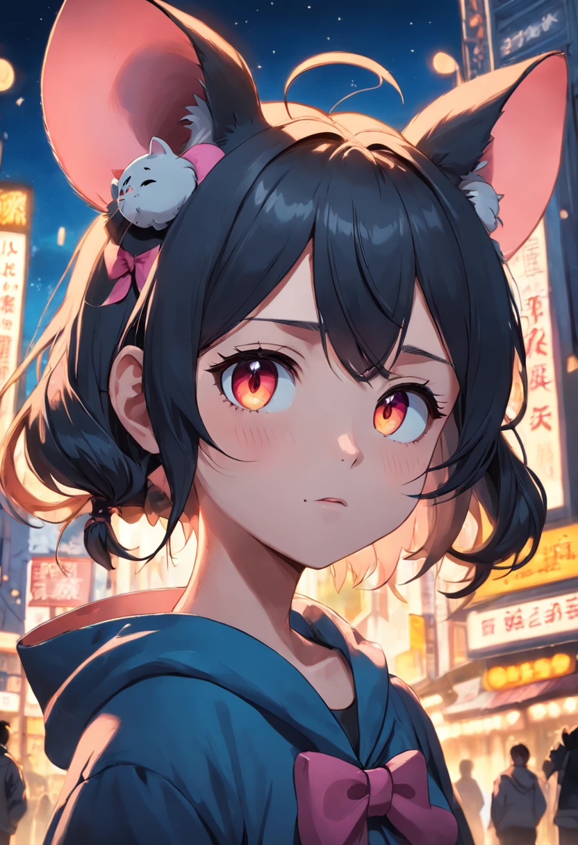 Girl with mouse ears and cat girl